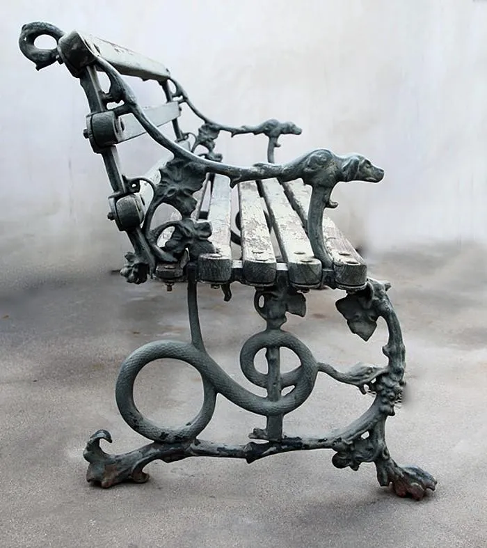 19th Century Cast Iron Bench