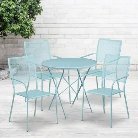 30RD Sky Blue Fold Patio Set CO-30RDF-02CHR4-SKY-GG