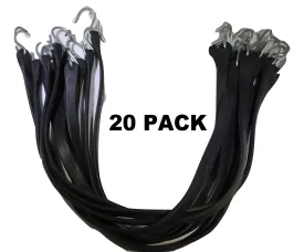 31 Inch Rubber Tarp Straps w/ Crimped S Hooks | 20 PACK