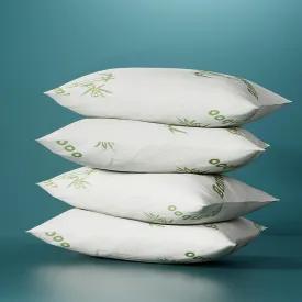 Bamboo Fabric 4-Pack Pillows for Side & Back Sleepers - Giselle Bedding