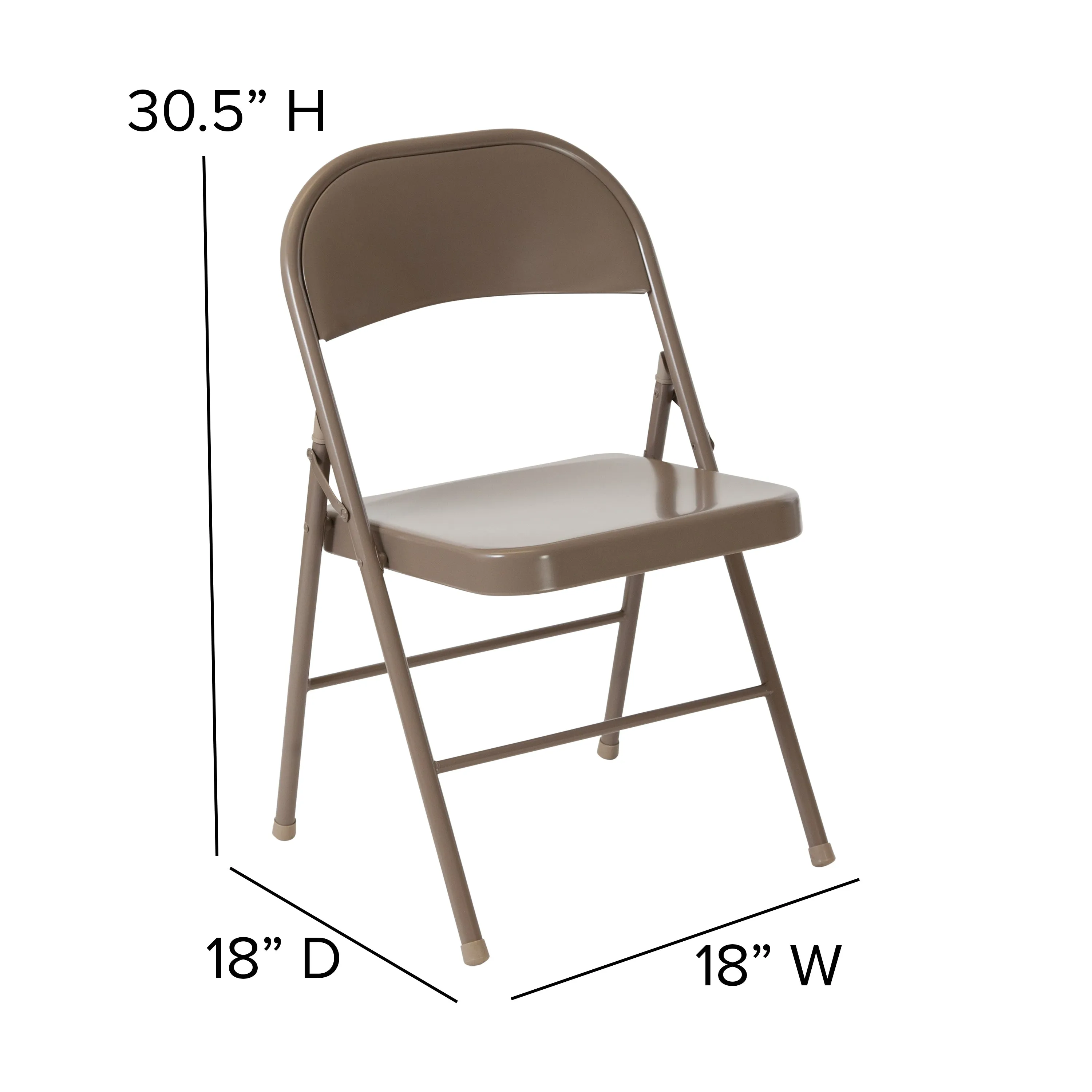 Beige Metal Folding Chair 2-BD-F002-BGE-GG