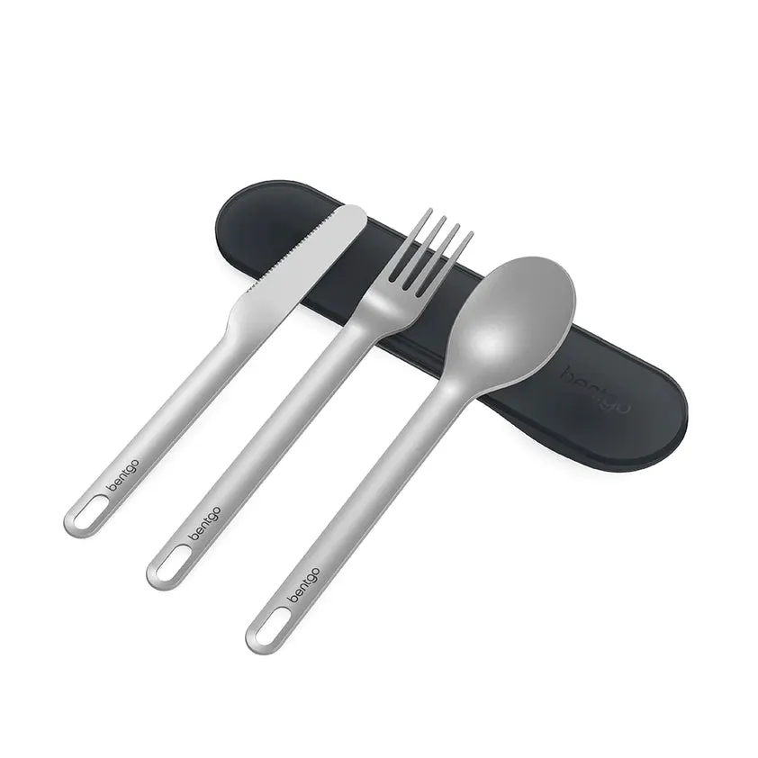 Bentgo Stainless Steel Travel Utensil Set - Carbon Black