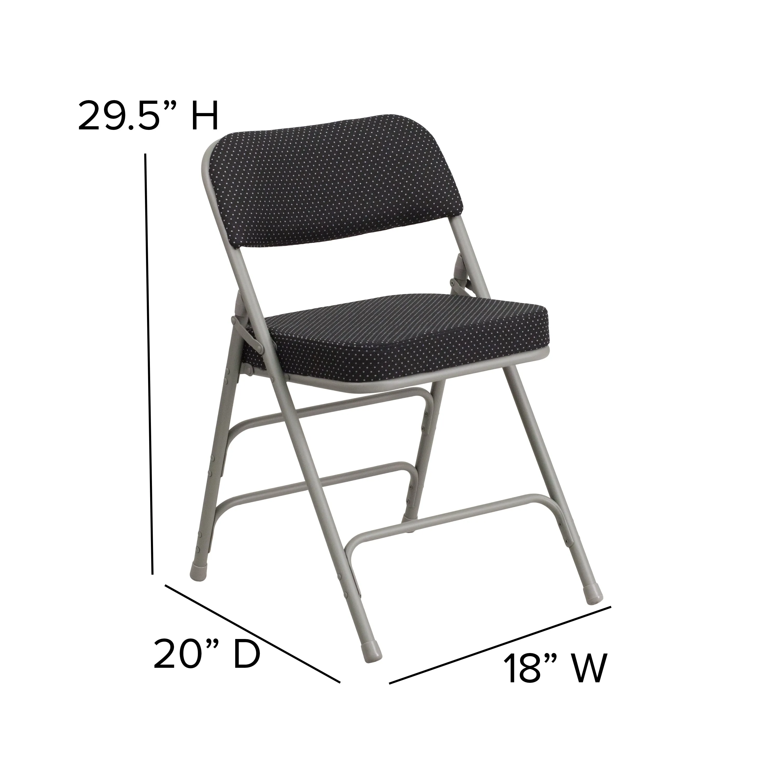 Black Fabric Folding Chair 2-AW-MC320AF-BK-GG