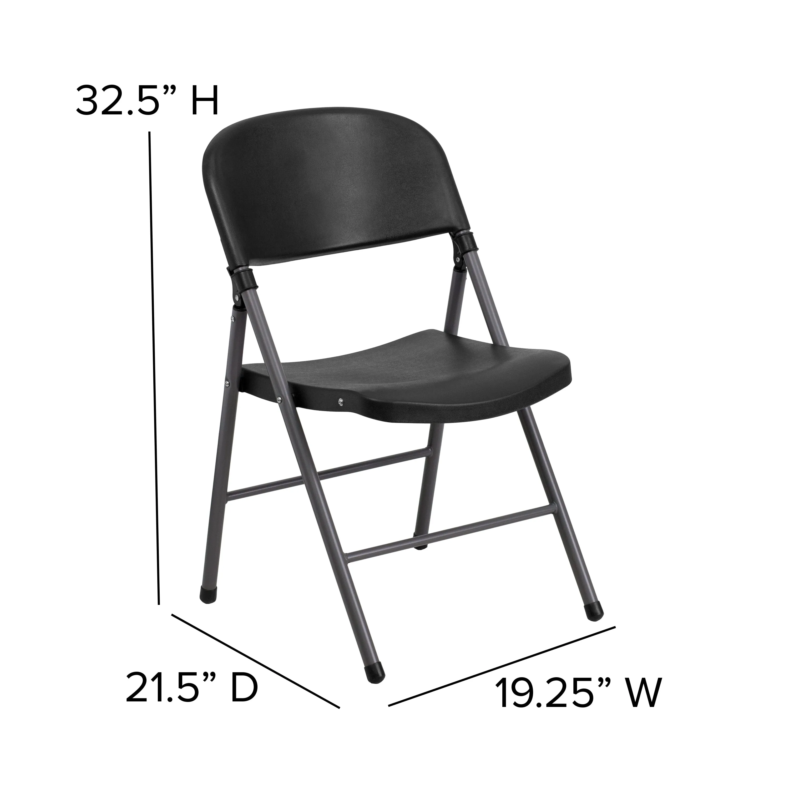 Black Plastic Folding Chair 2-DAD-YCD-50-GG