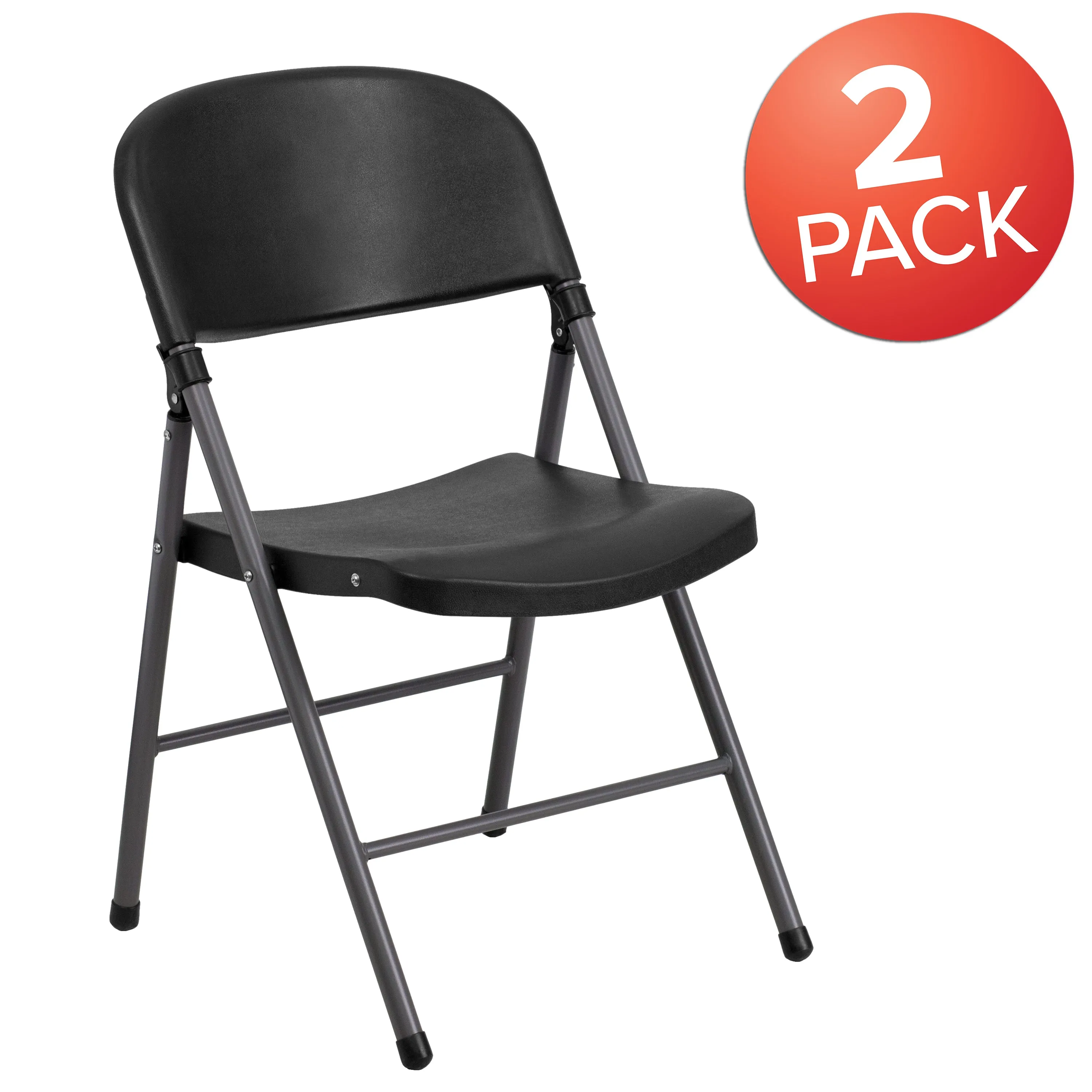 Black Plastic Folding Chair 2-DAD-YCD-50-GG