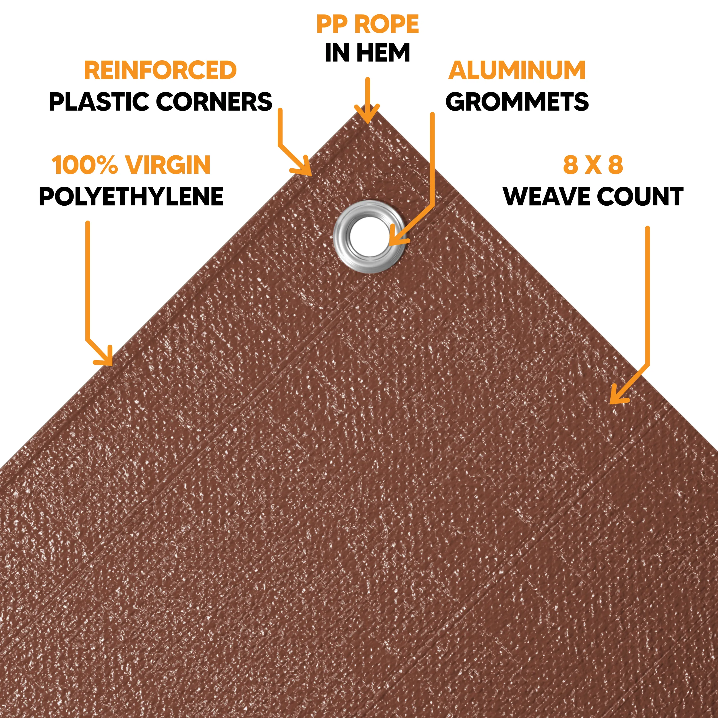 Brown Poly Tarp 10' x 16'