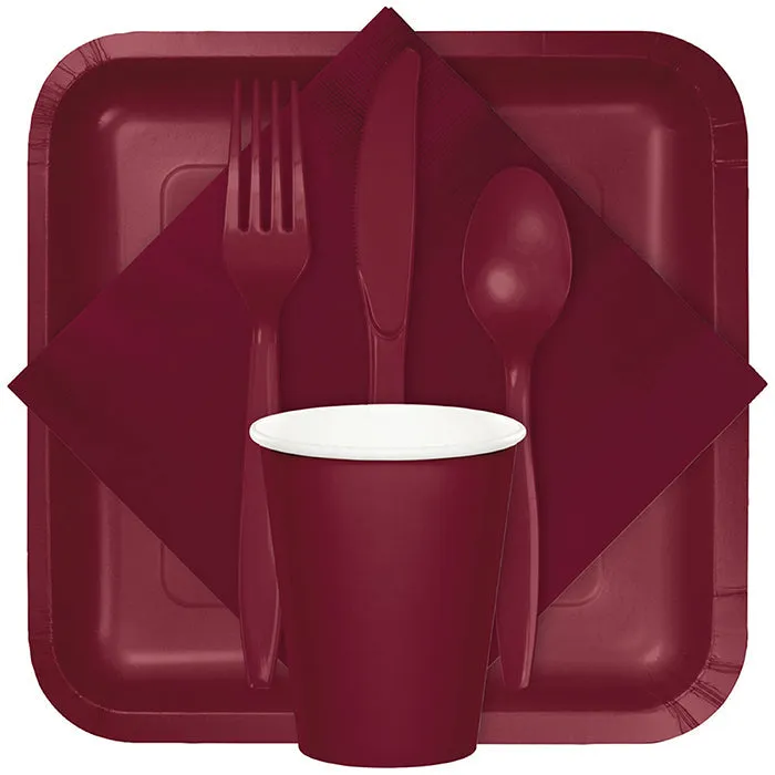 Bulk Burgundy Assorted Plastic Cutlery (288 per Case)