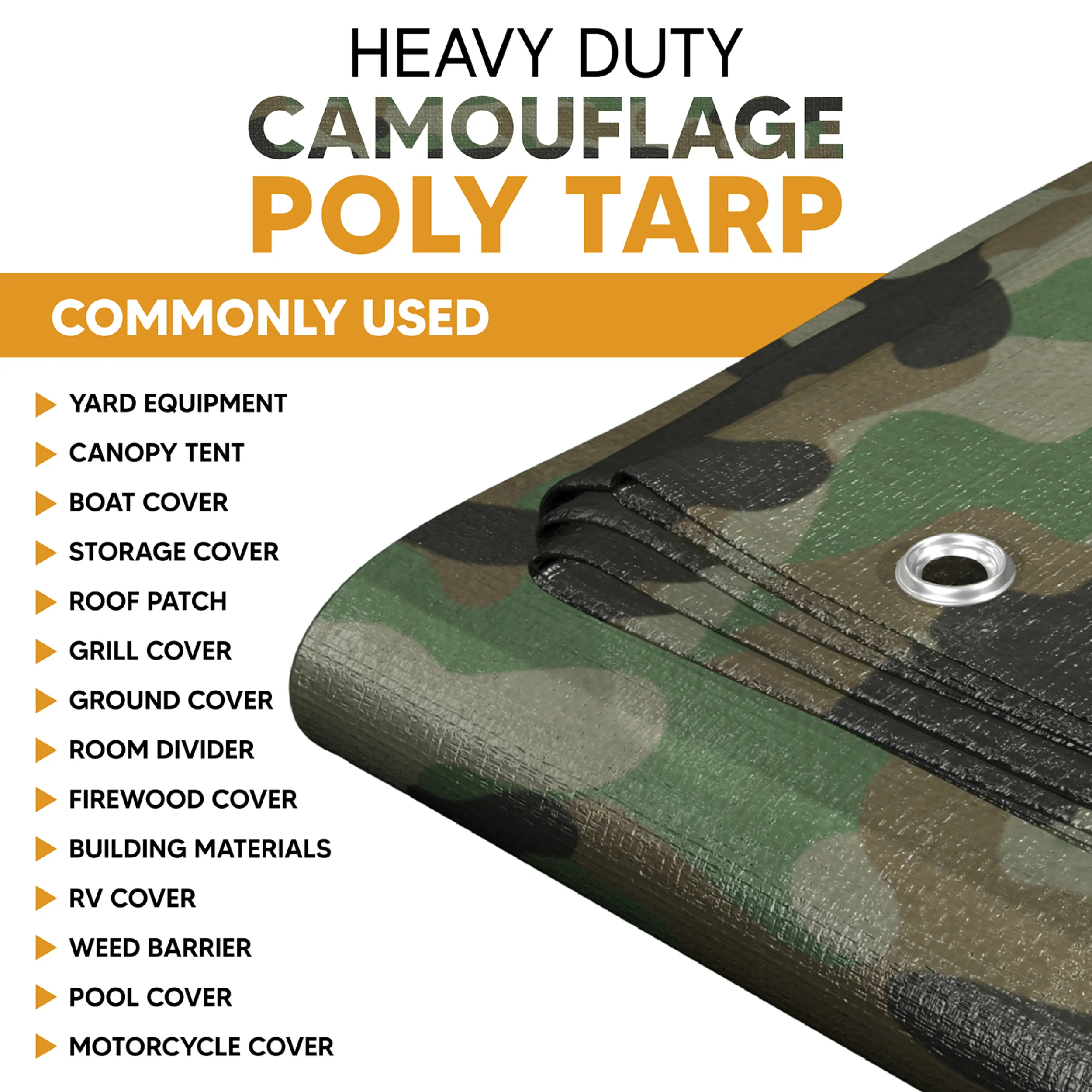 Camouflage Poly Tarp 10' x 10'