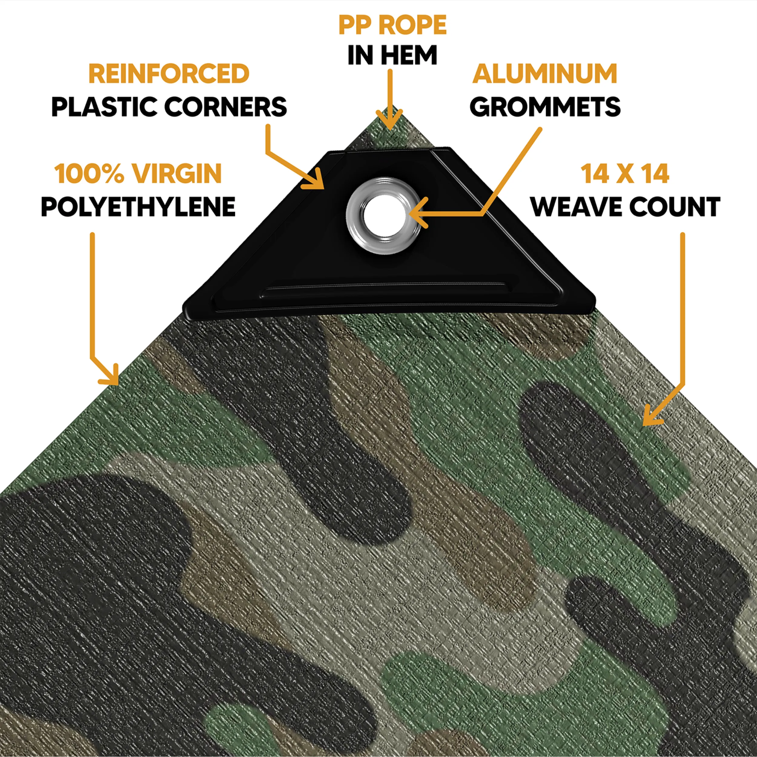 Camouflage Poly Tarp 10' x 10'