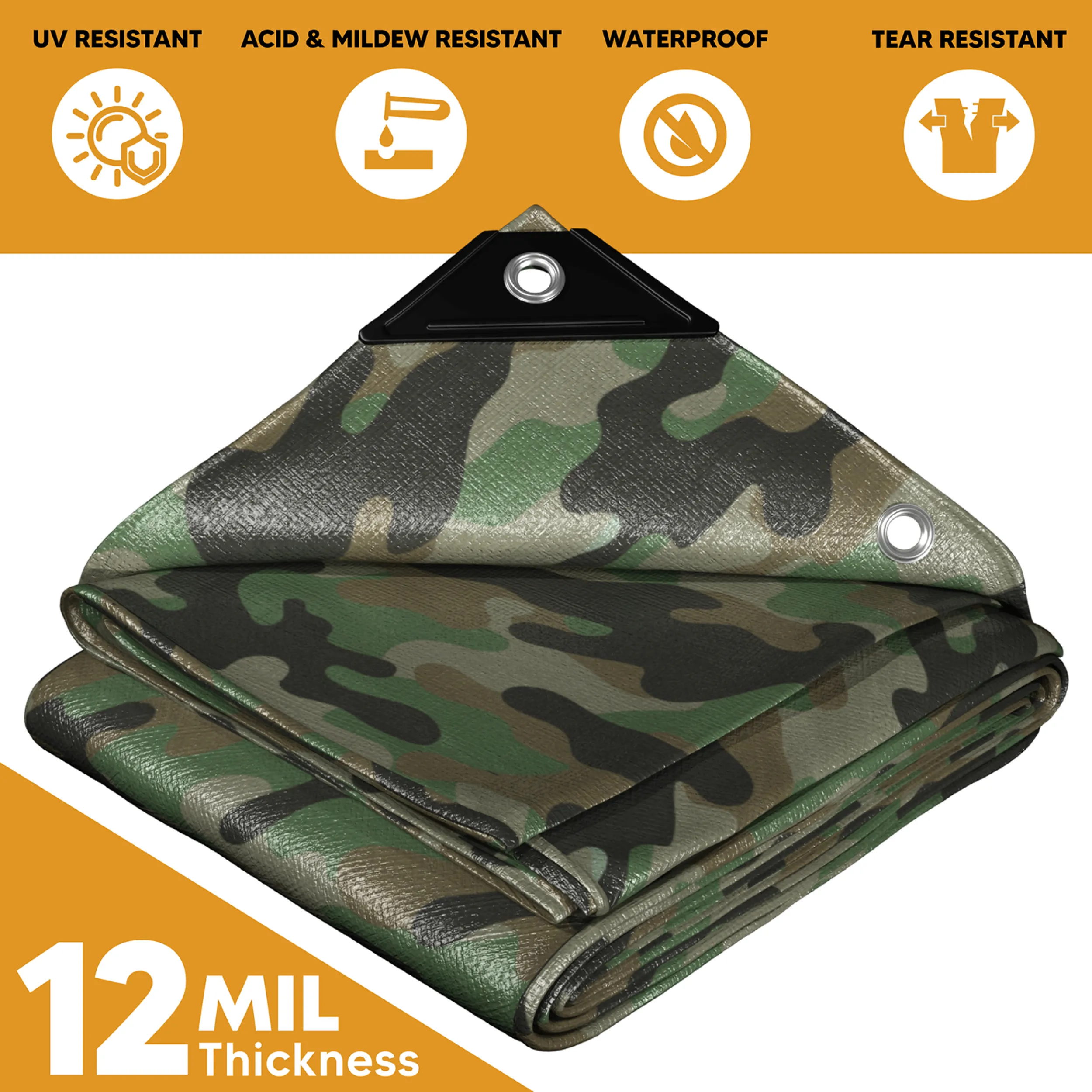 Camouflage Poly Tarp 10' x 10'