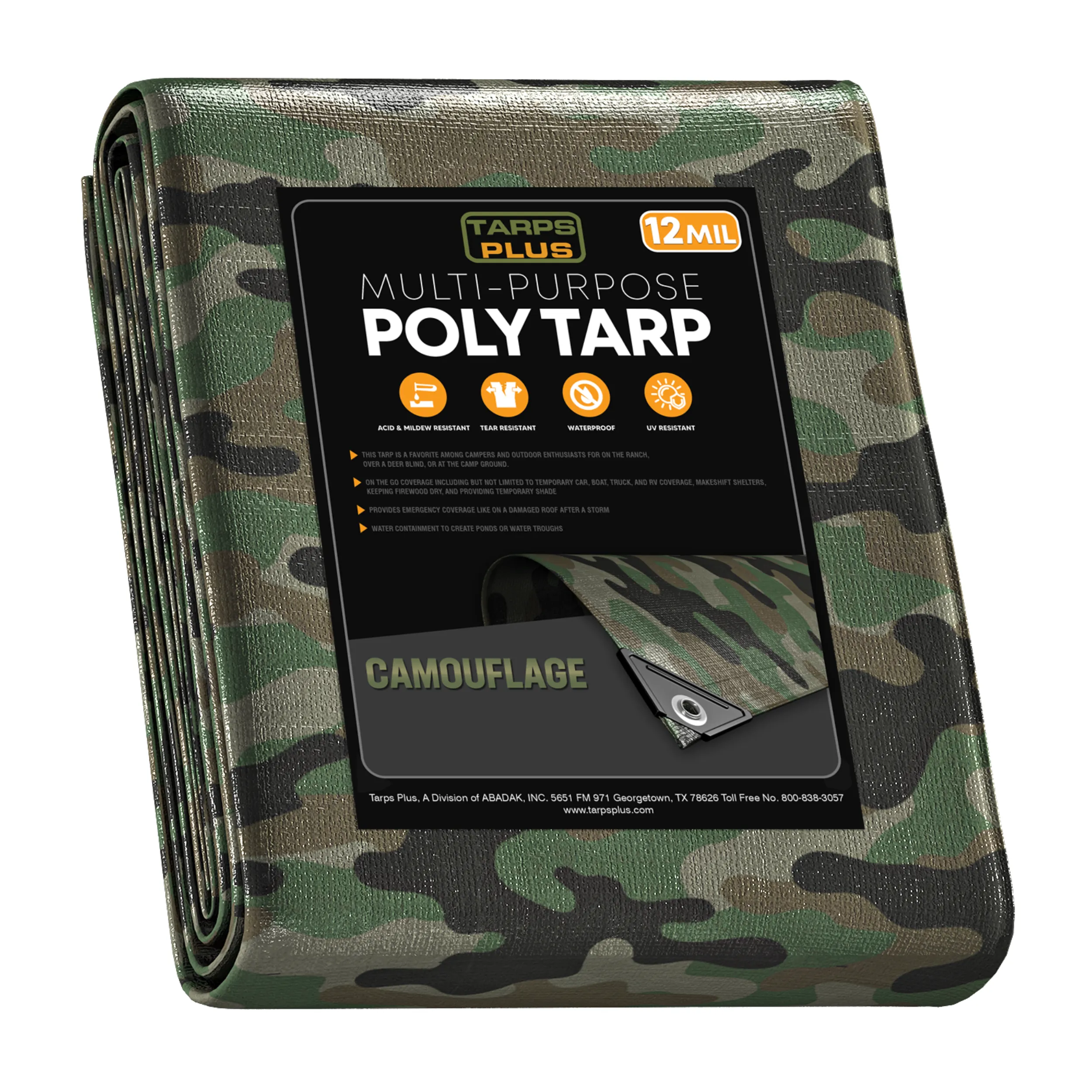 Camouflage Poly Tarp 10' x 12'