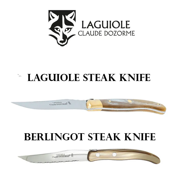 Claude Dozorme Berlingot Steak Knives - Exotic Wood