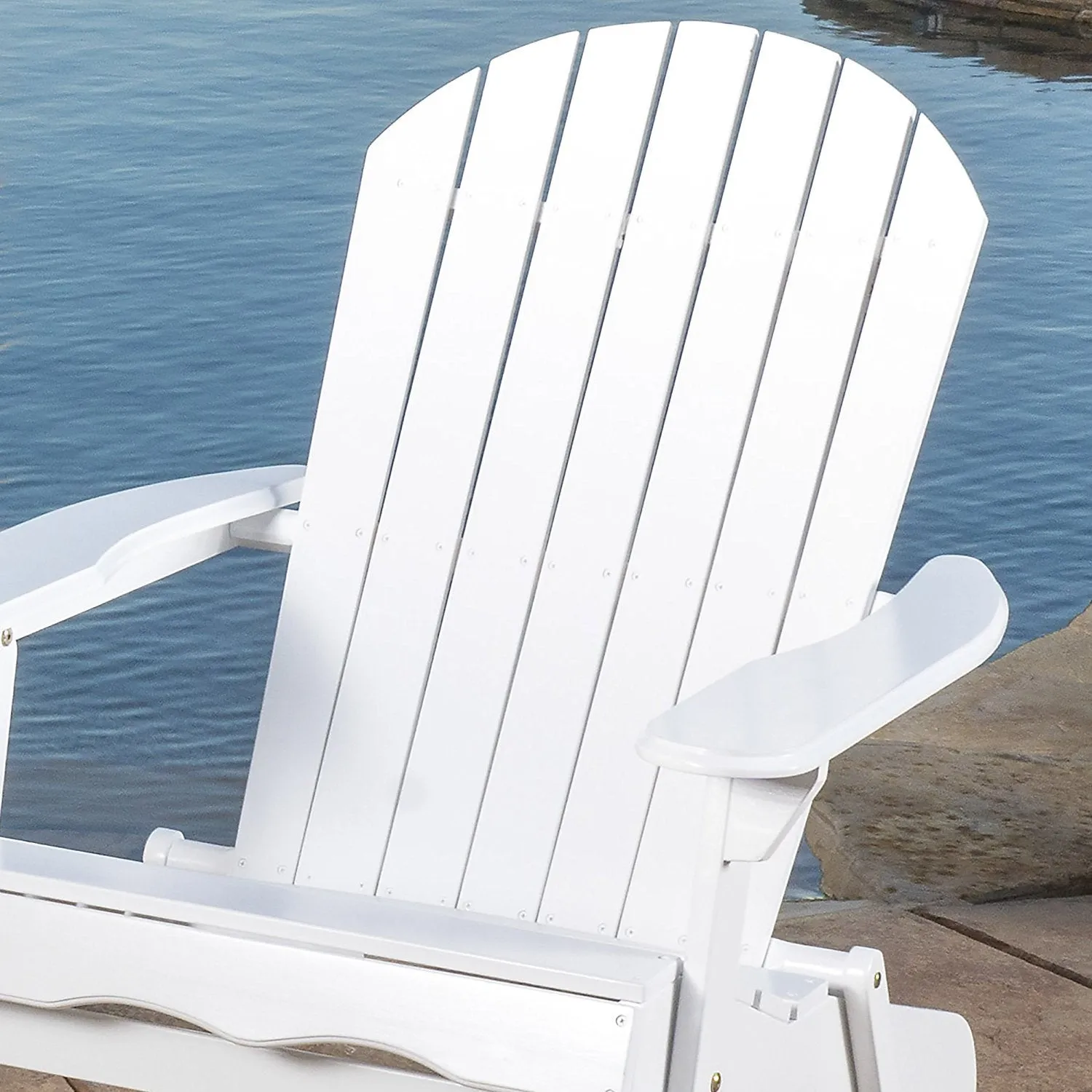 Denise Austin Home Milan Outdoor Folding Wood Adirondack Chair (Set of 2)