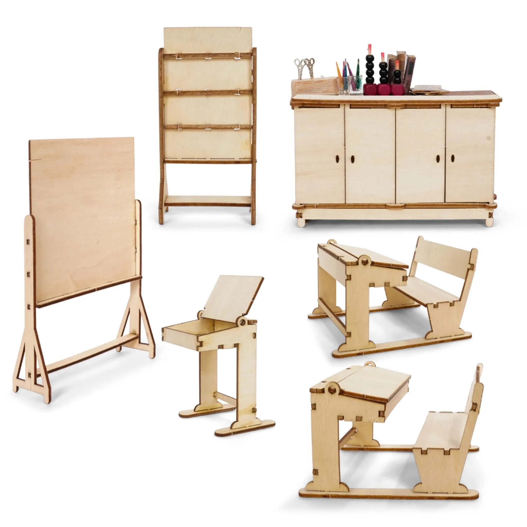 Dollhouse Furniture Kit - Classroom (Scale 1:12)