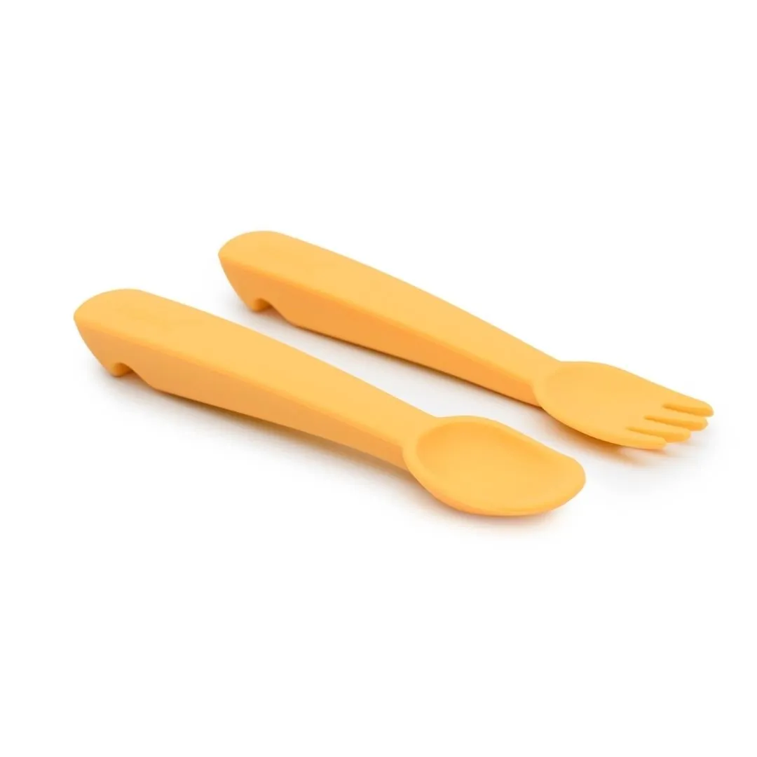 Feedie® Fork & Spoon Set - Mustard