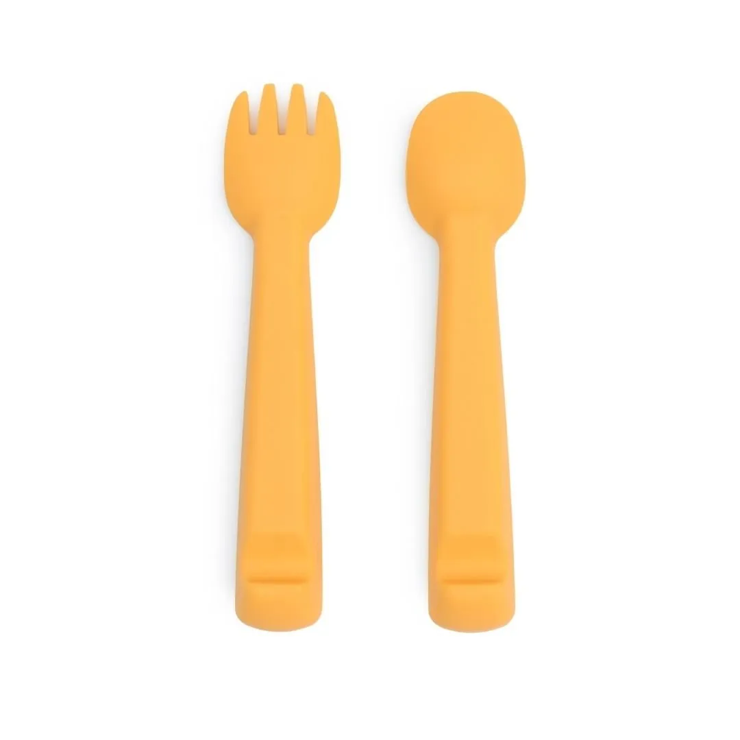 Feedie® Fork & Spoon Set - Mustard