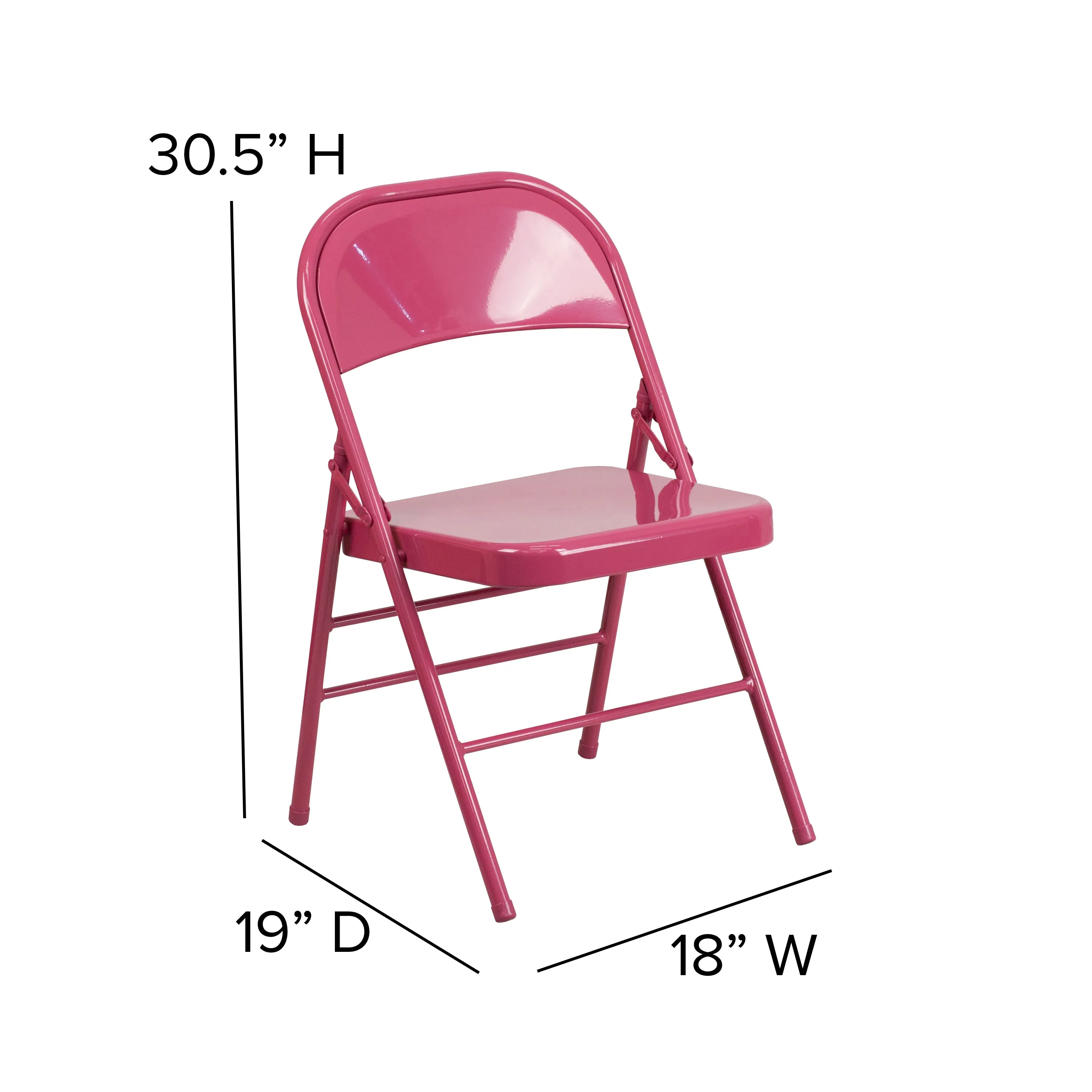 Fuchsia Folding Chair 2-HF3-FUCHSIA-GG