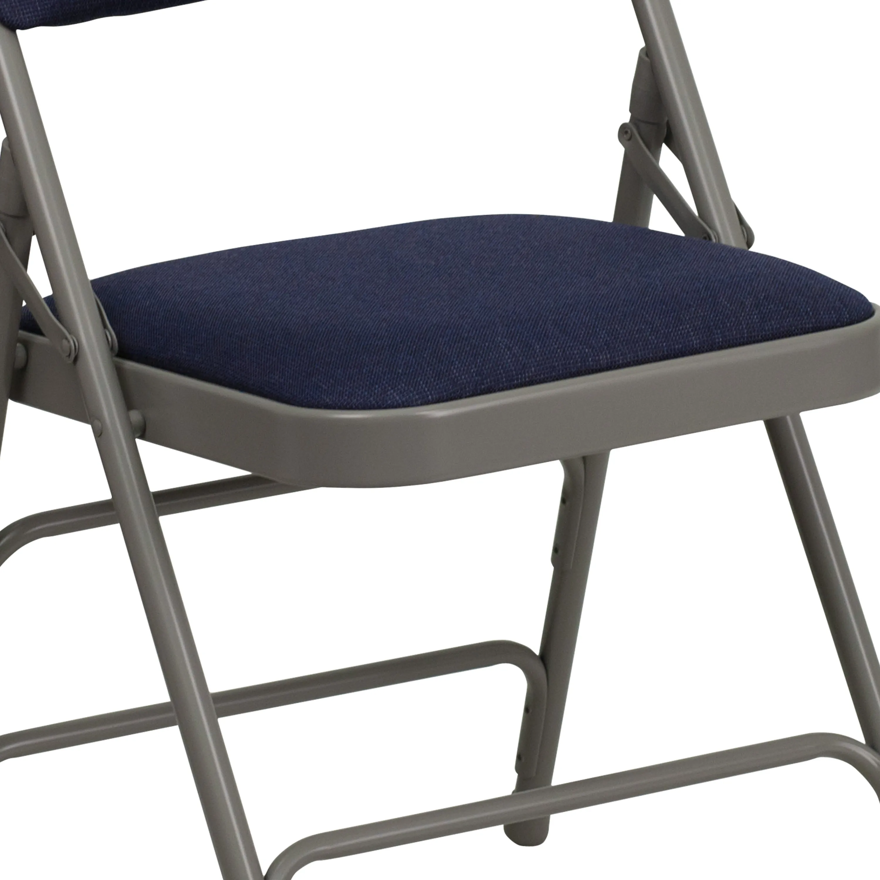 HERCULES Series Curved Triple Braced & Double Hinged Upholstered Metal Folding Chair