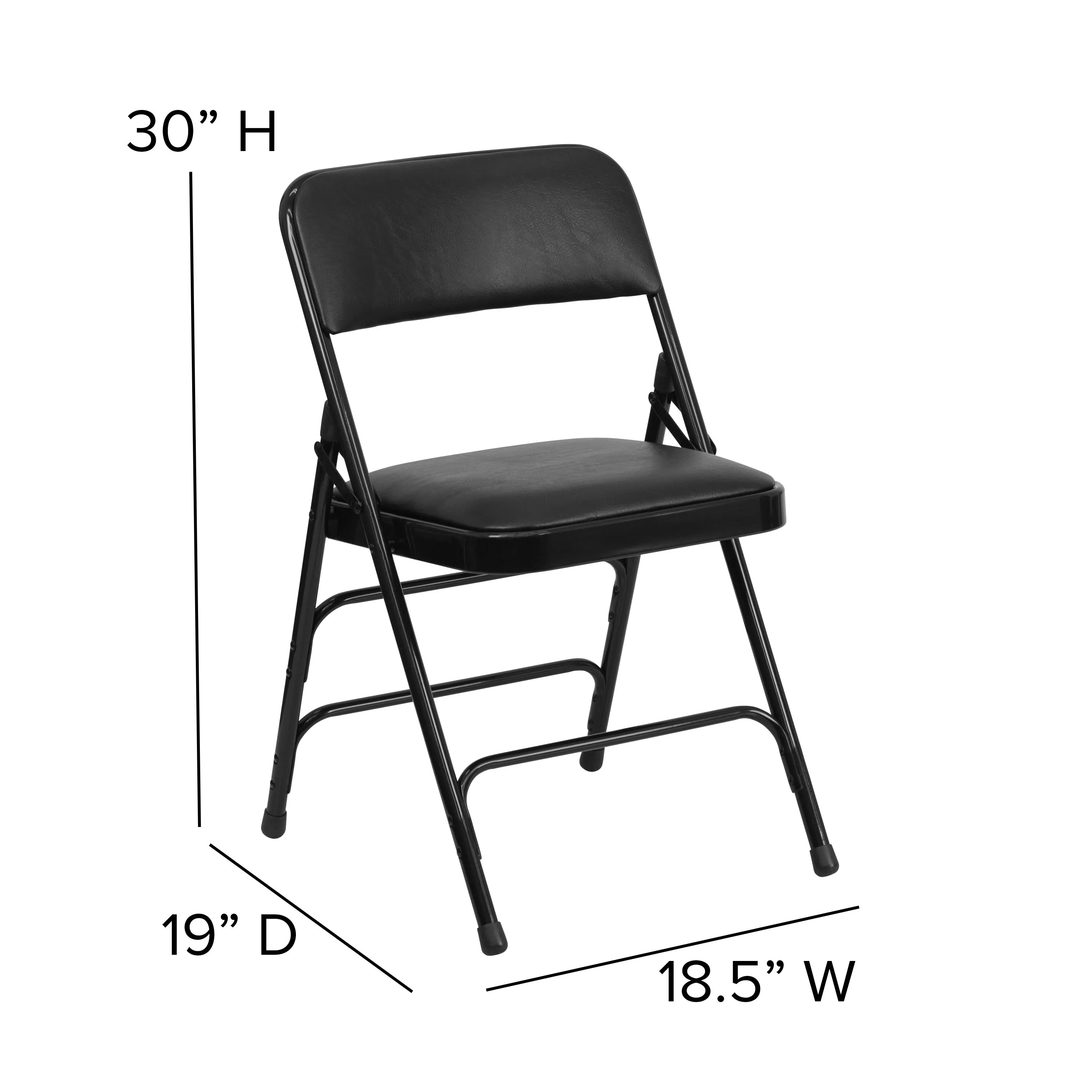 HERCULES Series Curved Triple Braced & Double Hinged Upholstered Metal Folding Chair