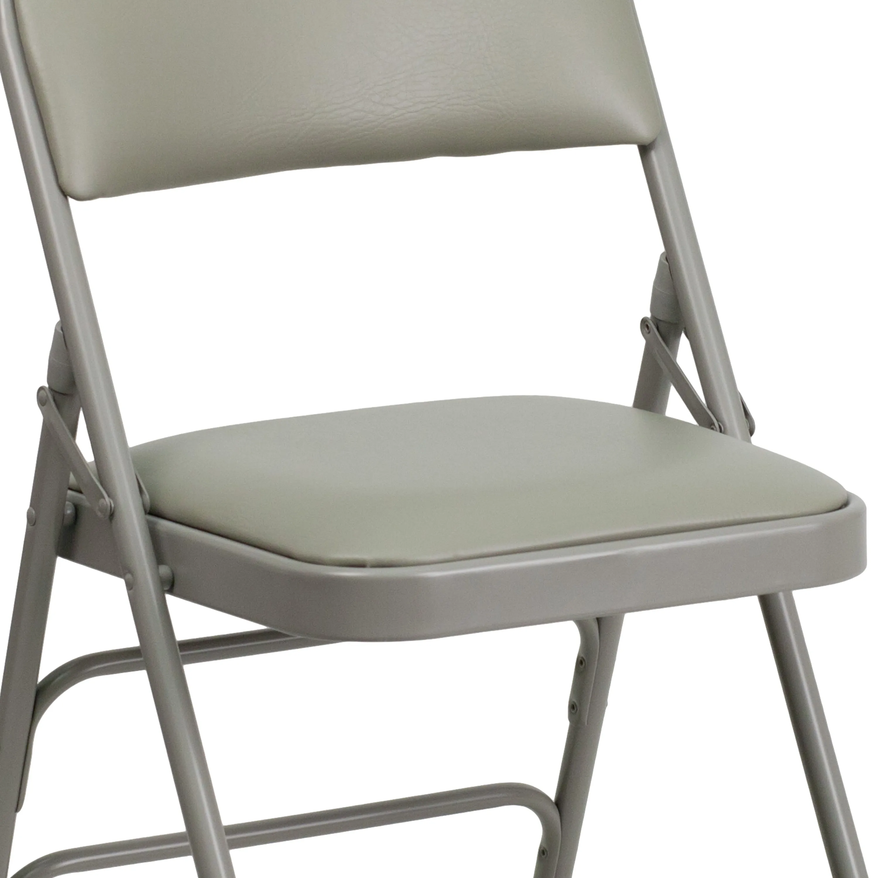 HERCULES Series Curved Triple Braced & Double Hinged Upholstered Metal Folding Chair