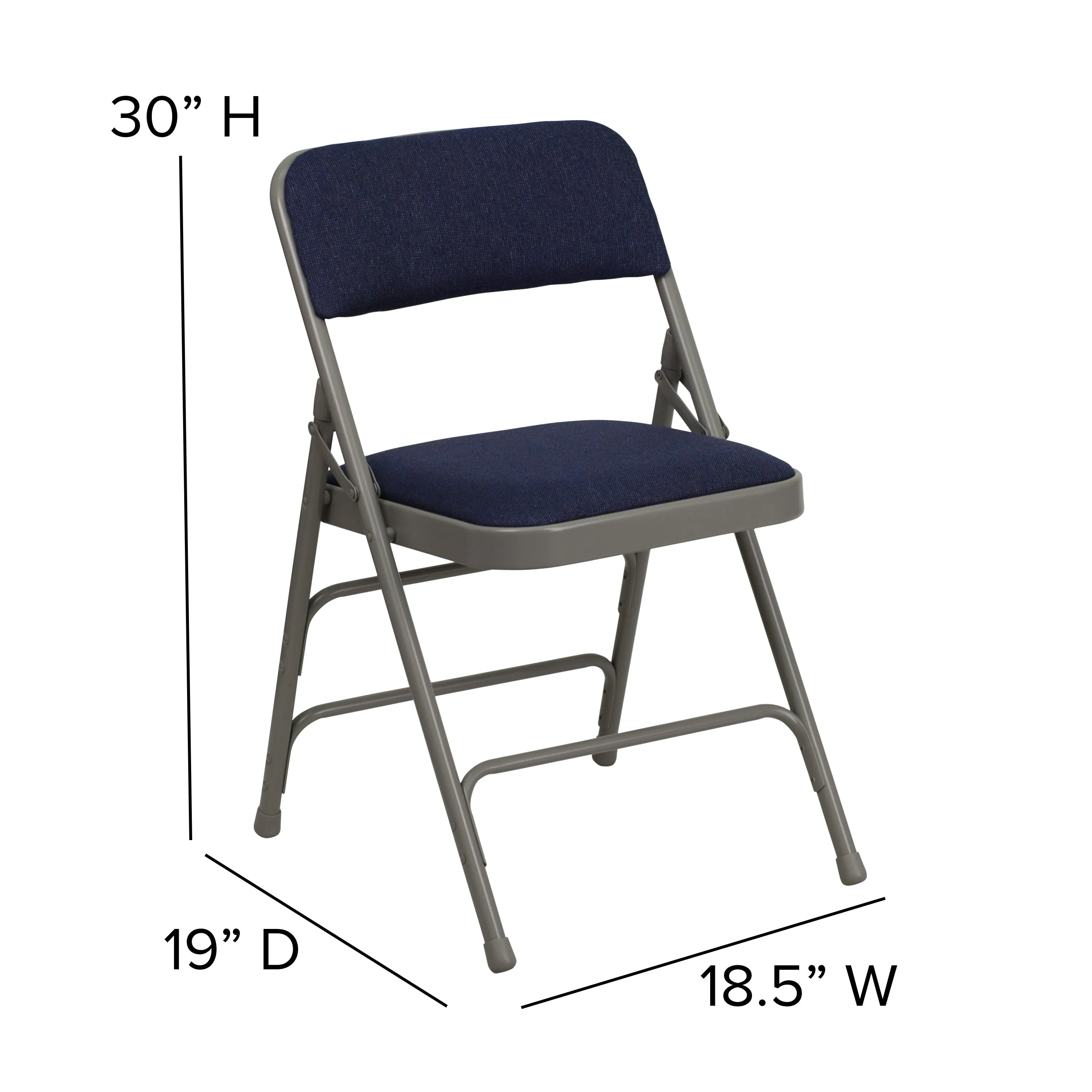 HERCULES Series Curved Triple Braced & Double Hinged Upholstered Metal Folding Chair