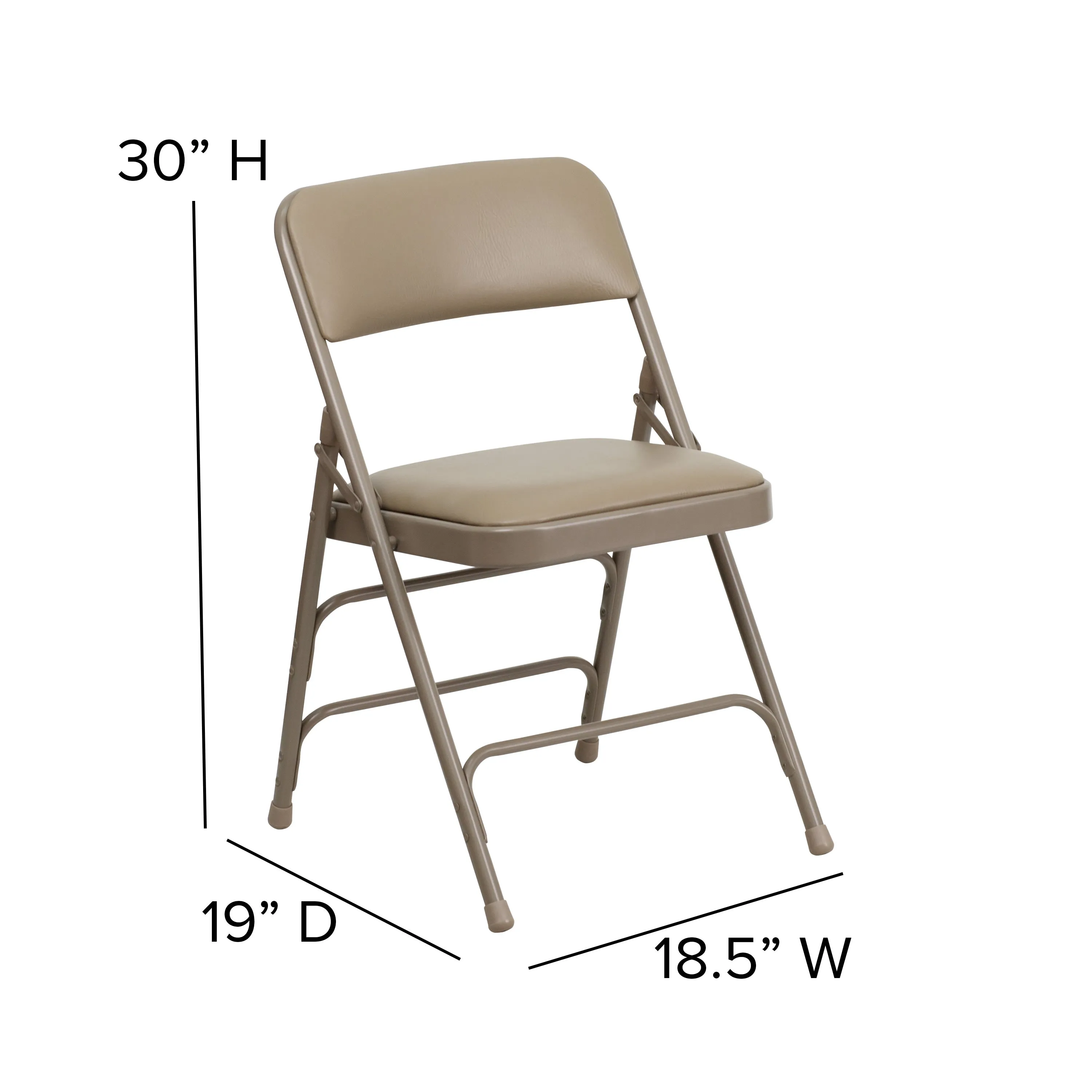 HERCULES Series Curved Triple Braced & Double Hinged Upholstered Metal Folding Chair