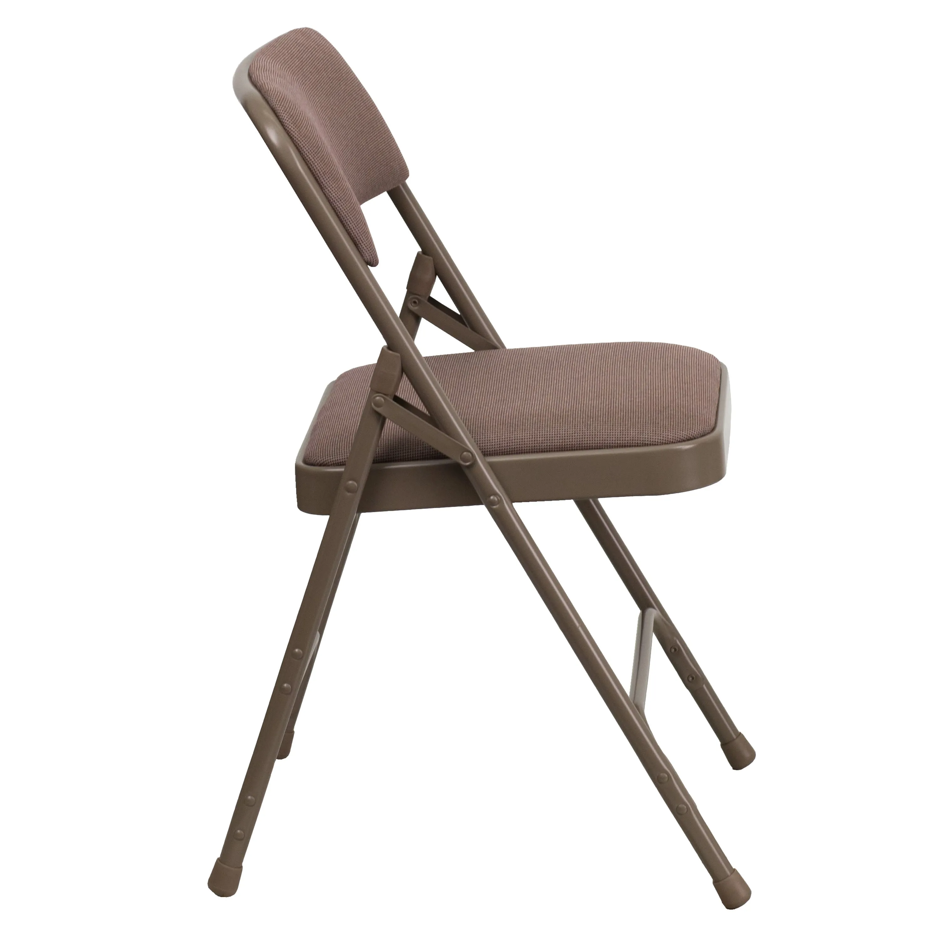 HERCULES Series Curved Triple Braced & Double Hinged Upholstered Metal Folding Chair