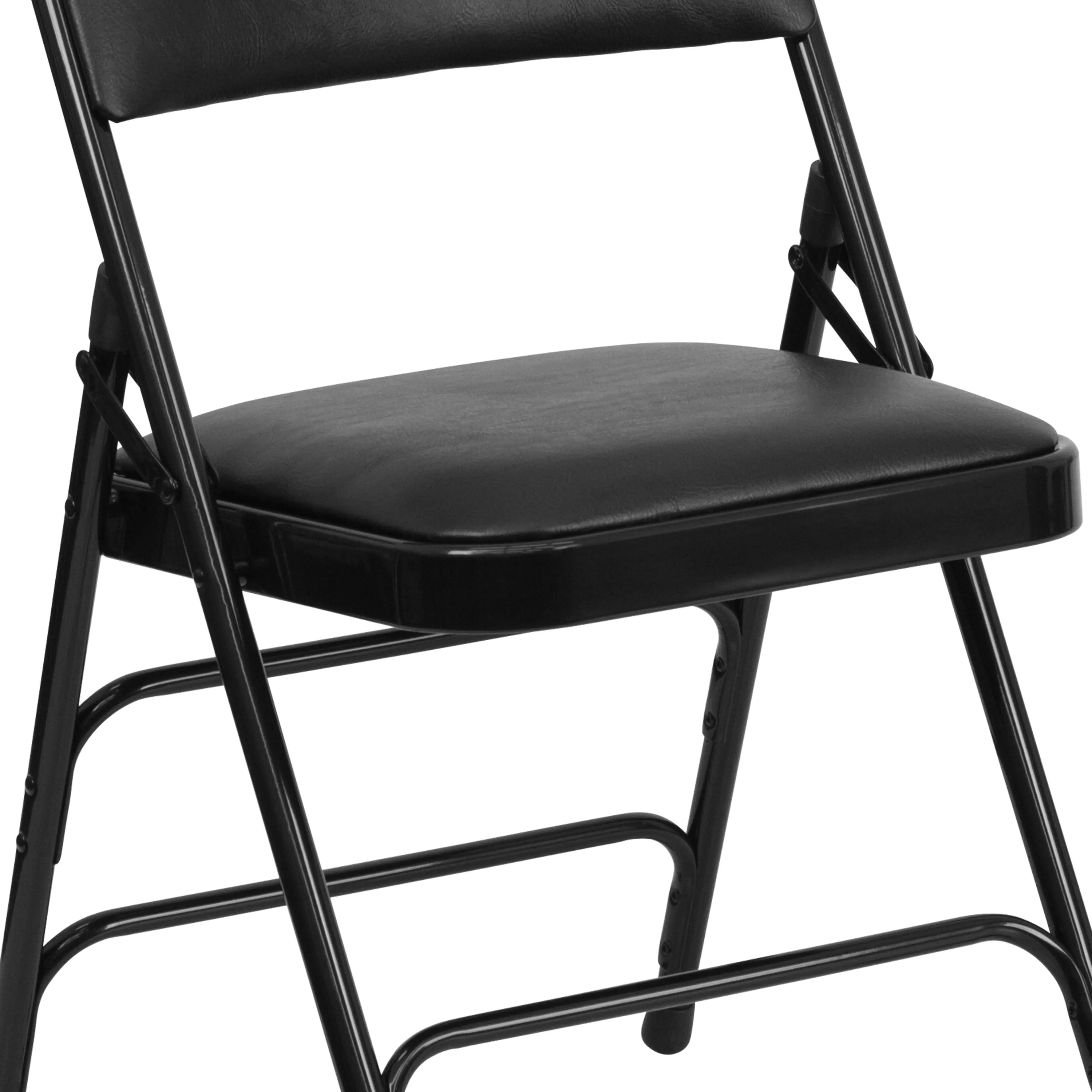 HERCULES Series Curved Triple Braced & Double Hinged Upholstered Metal Folding Chair