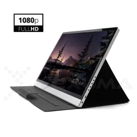 Lexuma XScreen Plus - 1080P Portable Monitor 15.6" Metallic Case Touch Screen IPS Ultra Slim Type-C HDMI with Built-in Battery