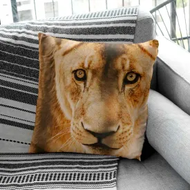 Lioness head brown pillow