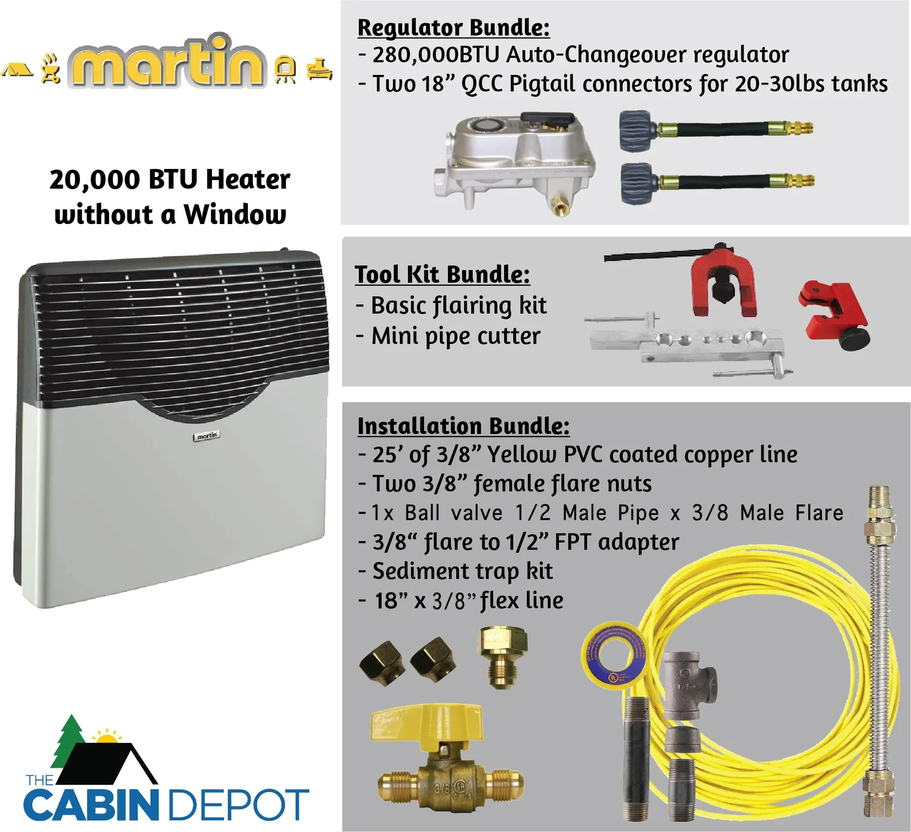 Martin 20000 BTU Propane Direct Vent Heater MDV20P