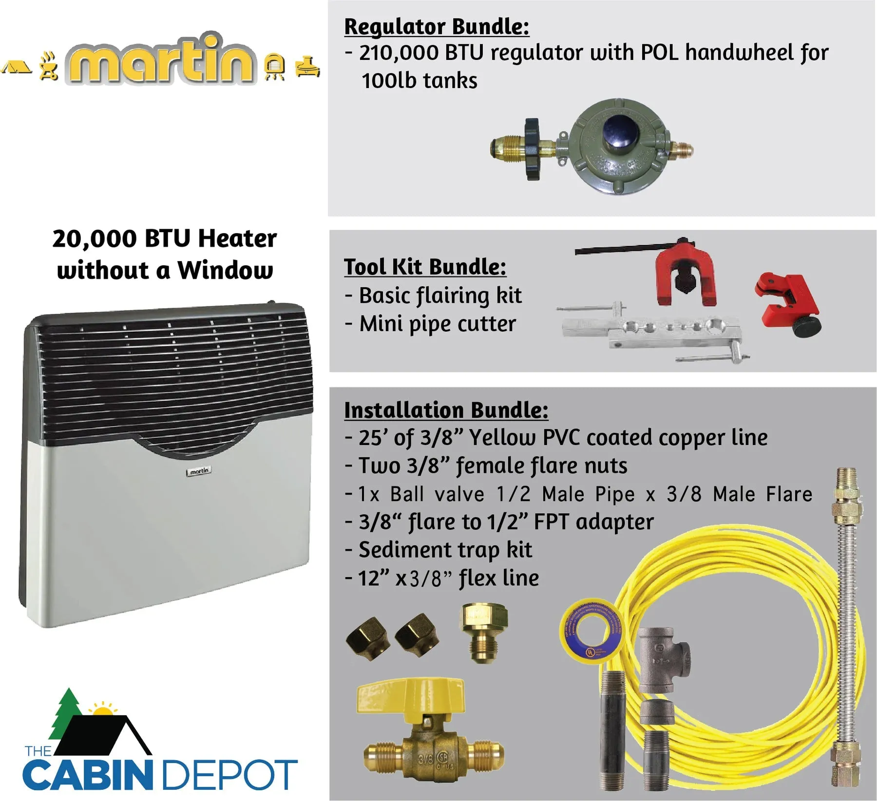 Martin 20000 BTU Propane Direct Vent Heater MDV20P