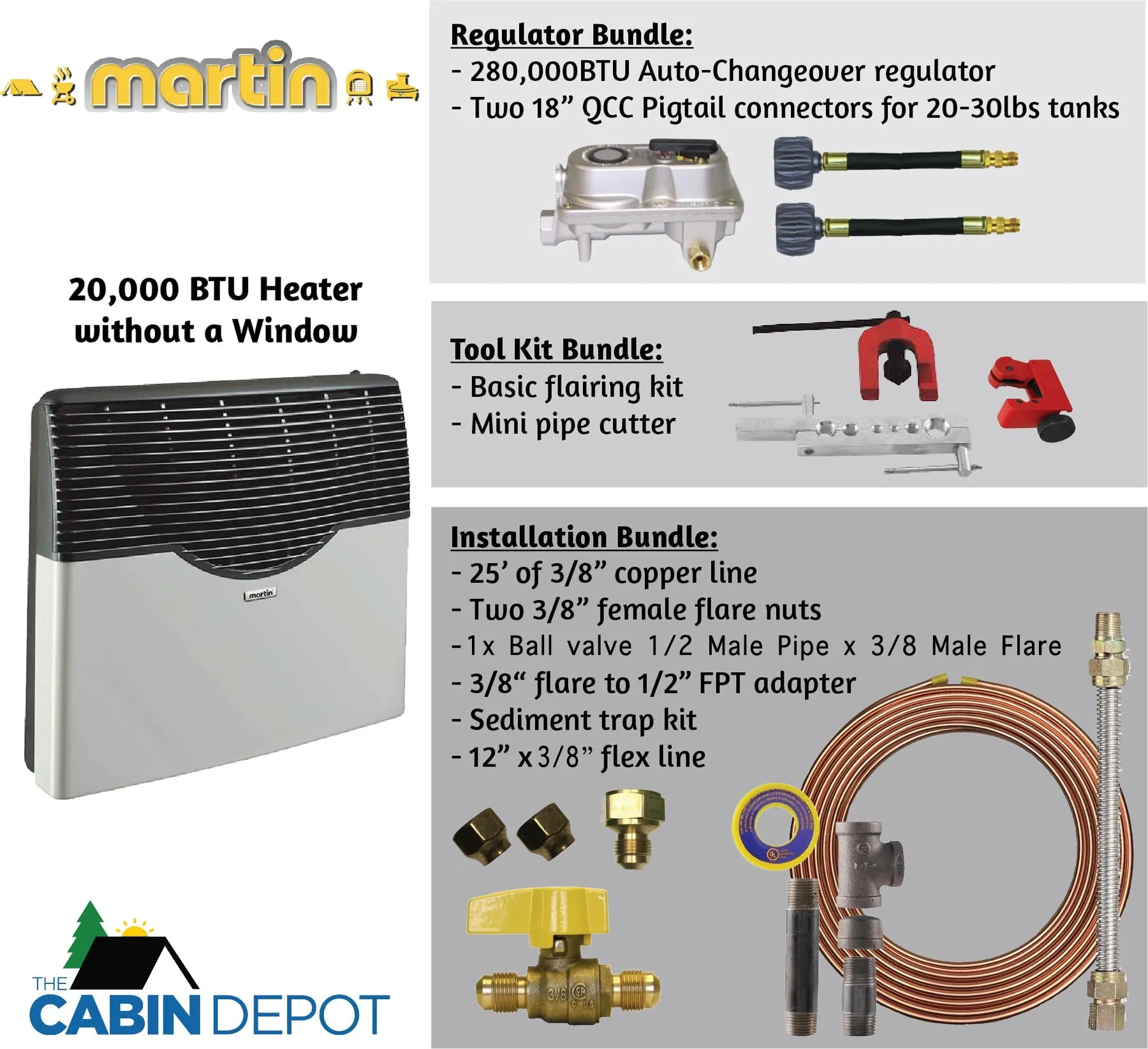 Martin 20000 BTU Propane Direct Vent Heater MDV20P