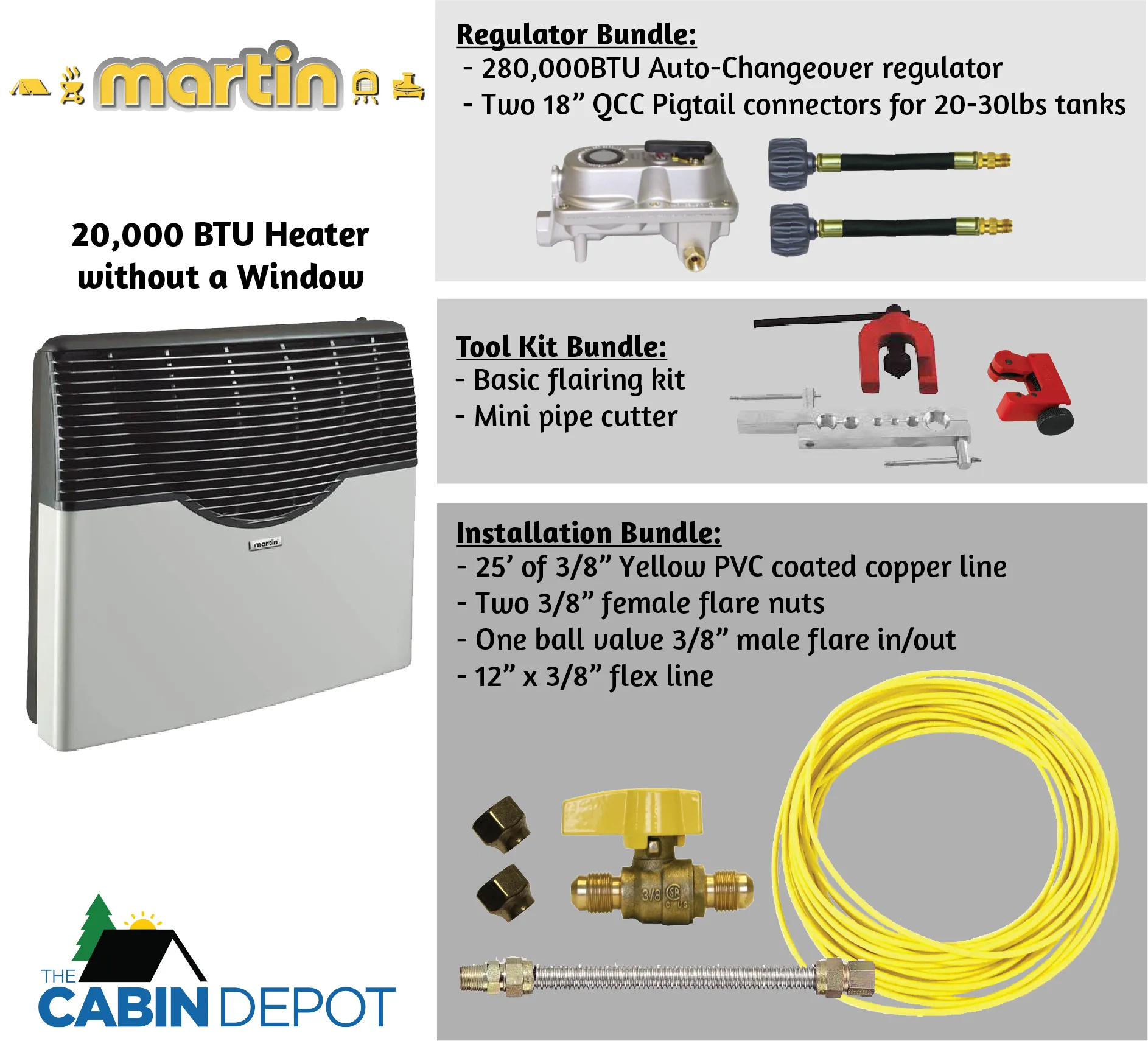 Martin 20000 BTU Propane Direct Vent Heater MDV20P