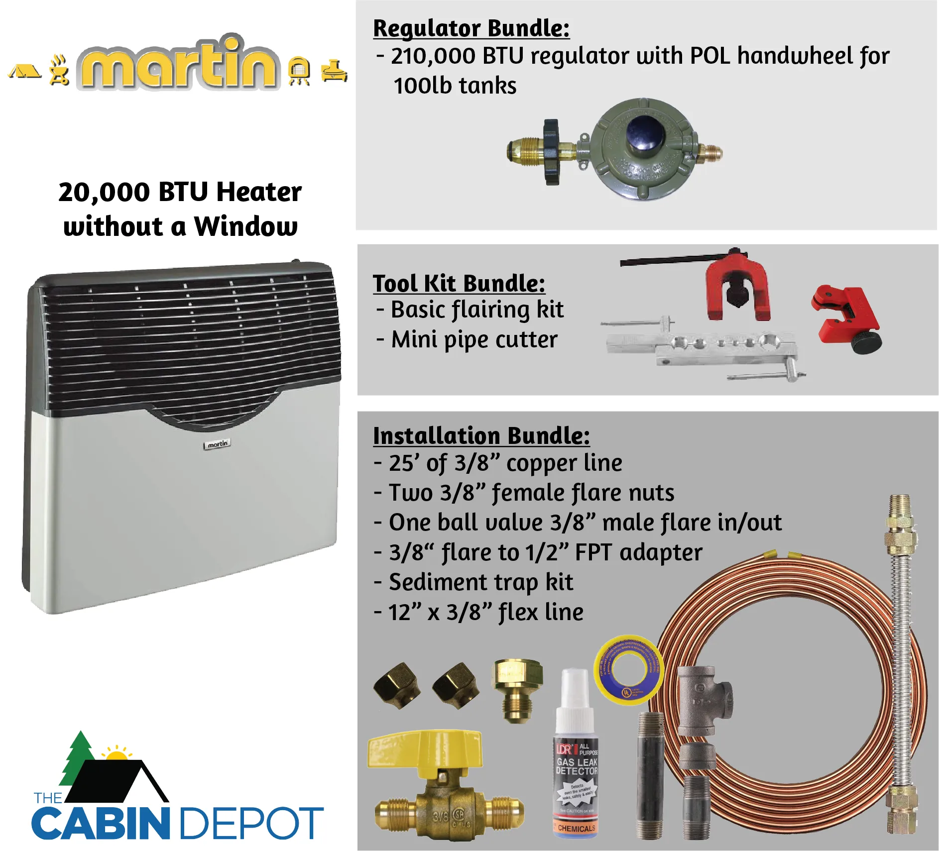 Martin 20000 BTU Propane Direct Vent Heater MDV20P