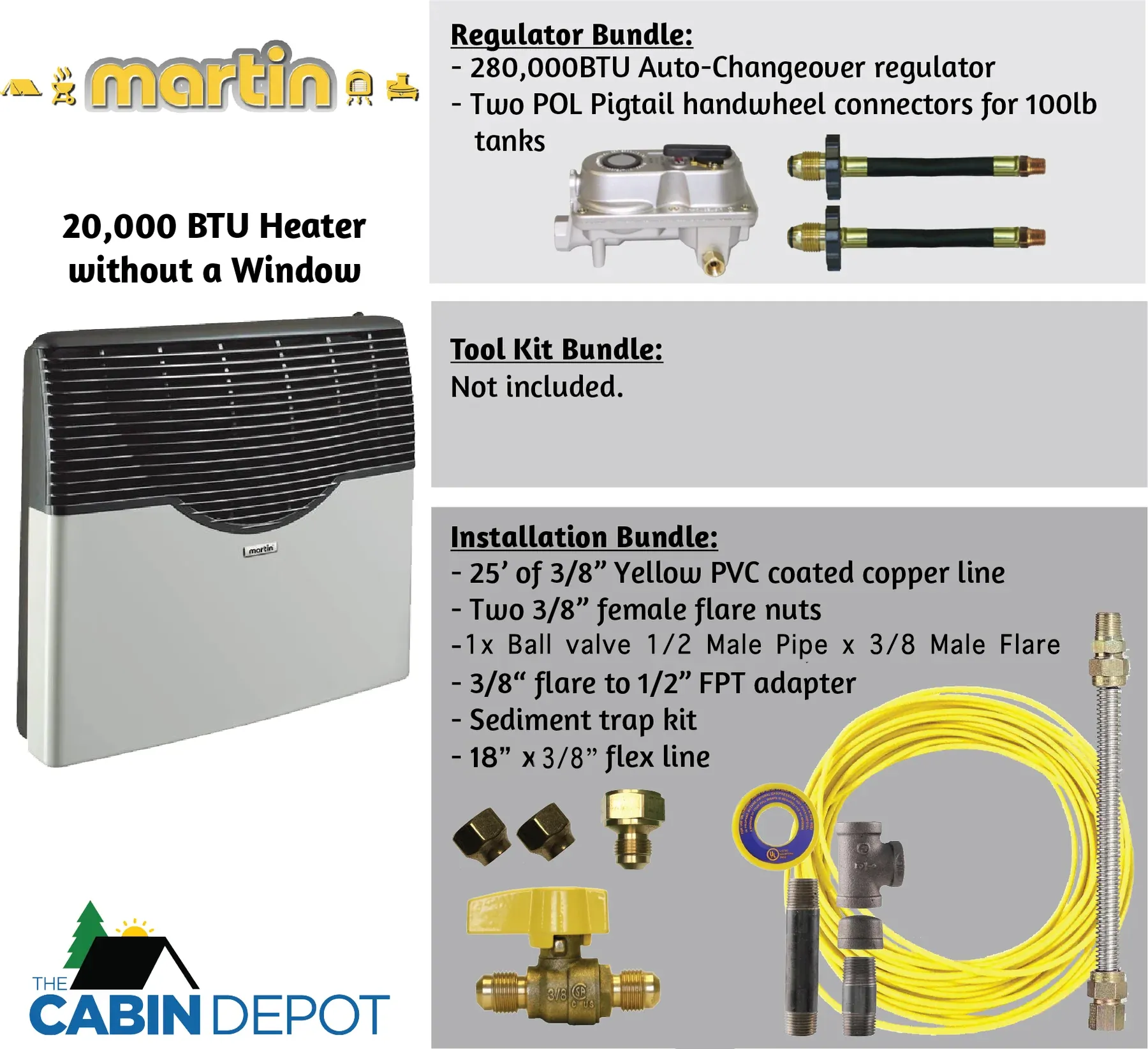 Martin 20000 BTU Propane Direct Vent Heater MDV20P