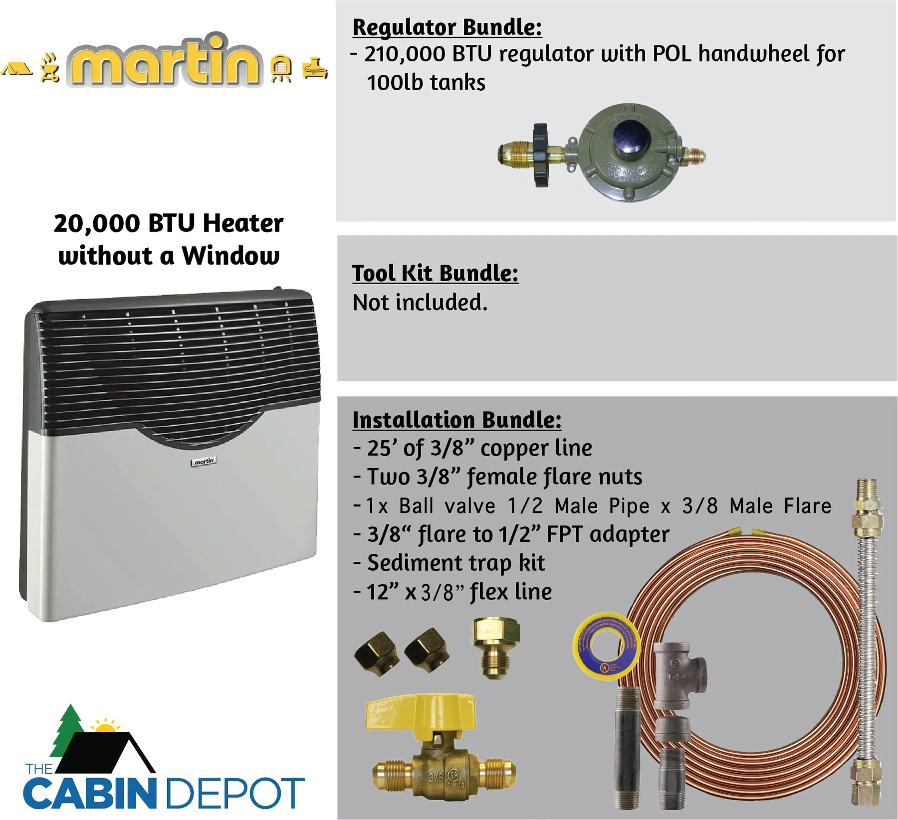 Martin 20000 BTU Propane Direct Vent Heater MDV20P