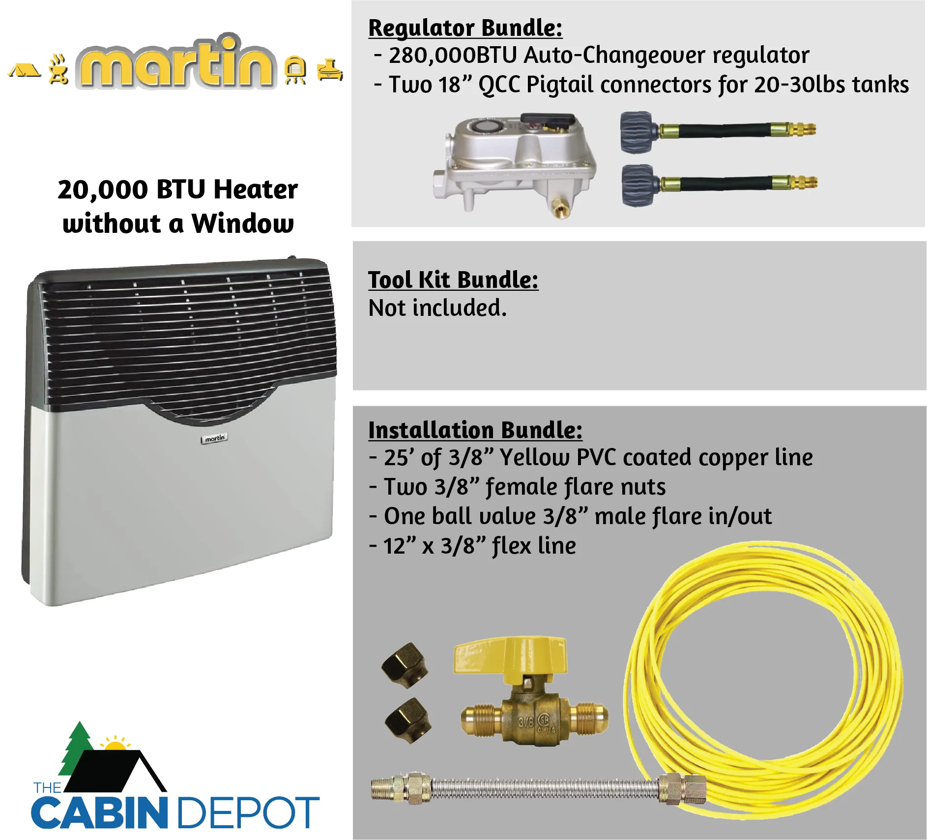 Martin 20000 BTU Propane Direct Vent Heater MDV20P