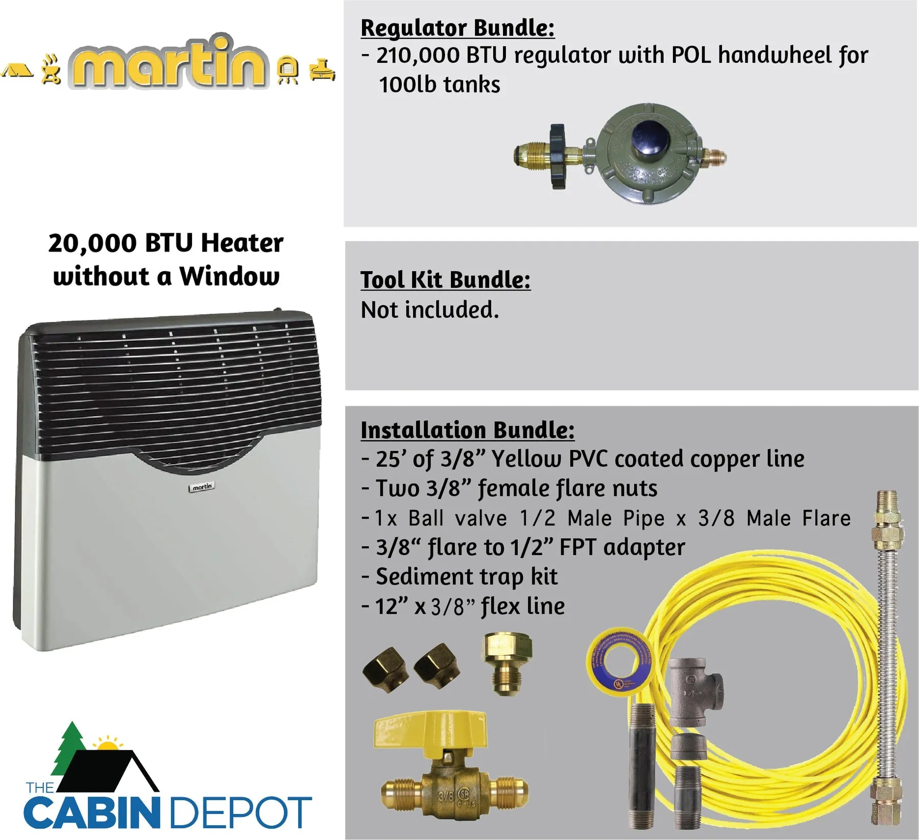 Martin 20000 BTU Propane Direct Vent Heater MDV20P