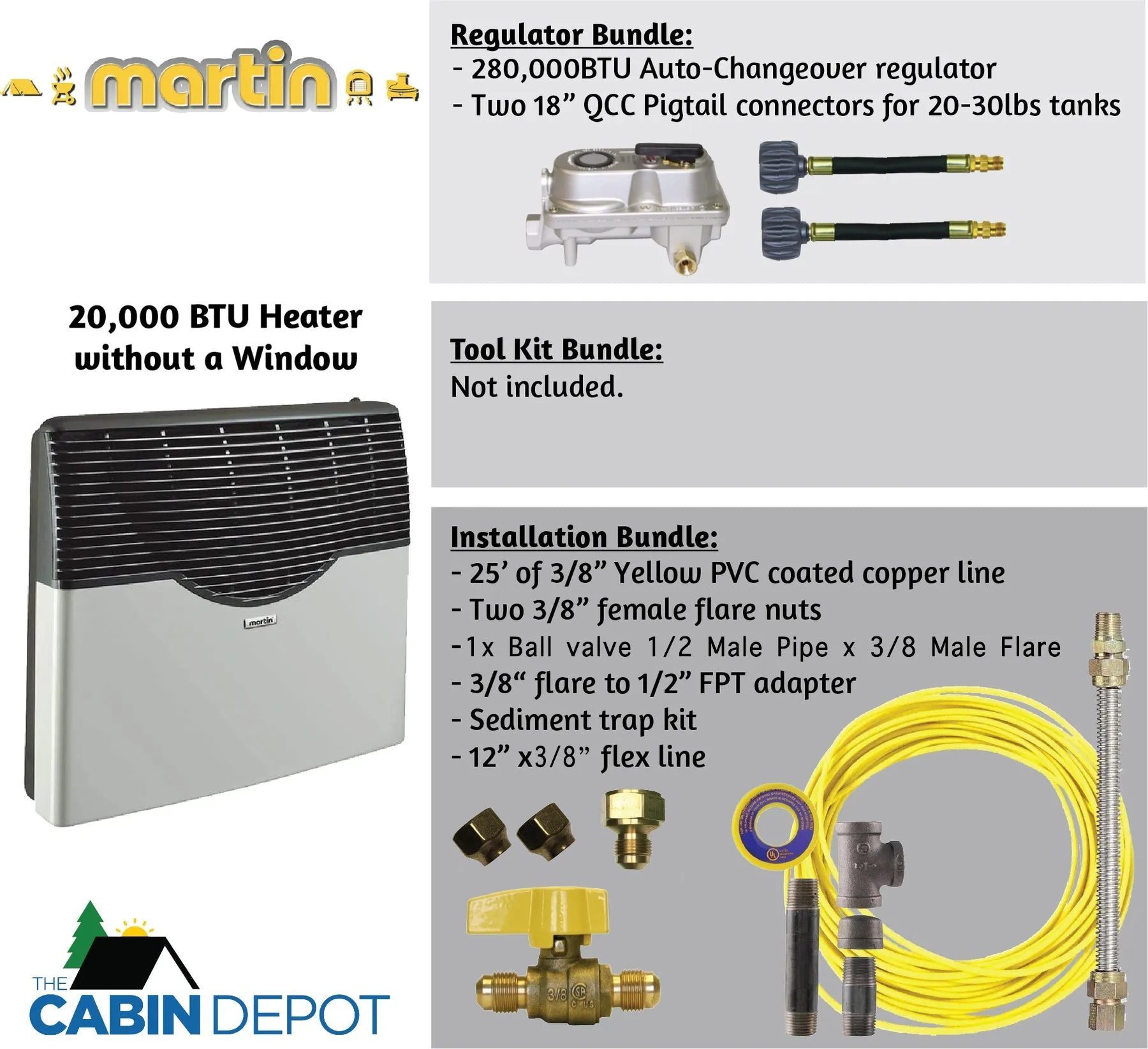 Martin 20000 BTU Propane Direct Vent Heater MDV20P