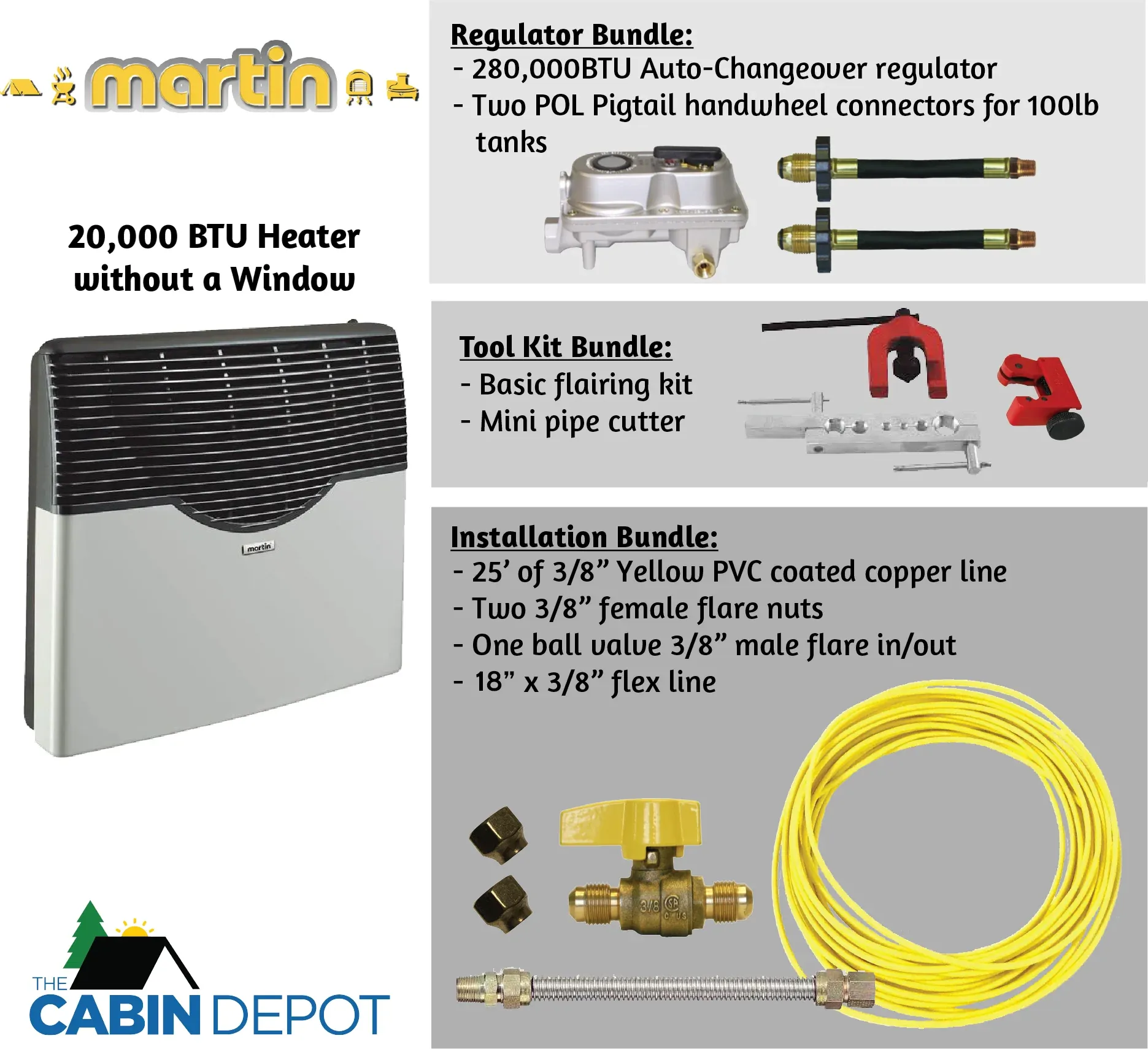 Martin 20000 BTU Propane Direct Vent Heater MDV20P