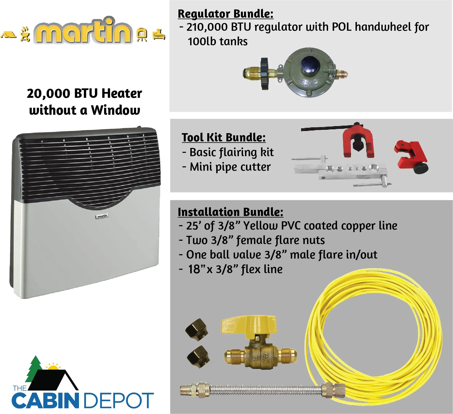 Martin 20000 BTU Propane Direct Vent Heater MDV20P