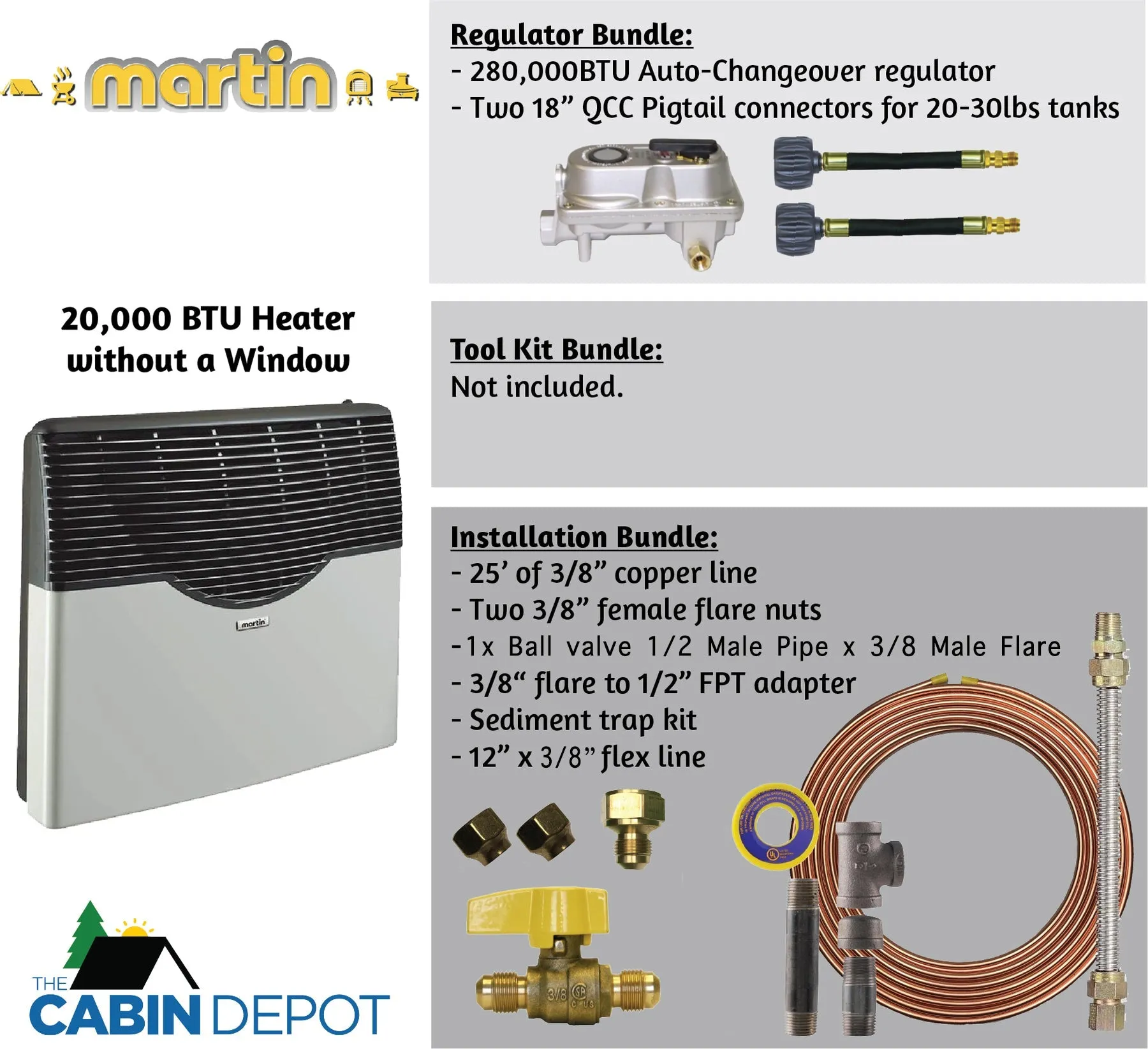 Martin 20000 BTU Propane Direct Vent Heater MDV20P