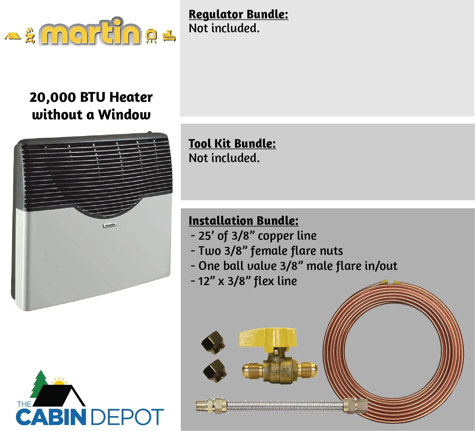 Martin 20000 BTU Propane Direct Vent Heater MDV20P