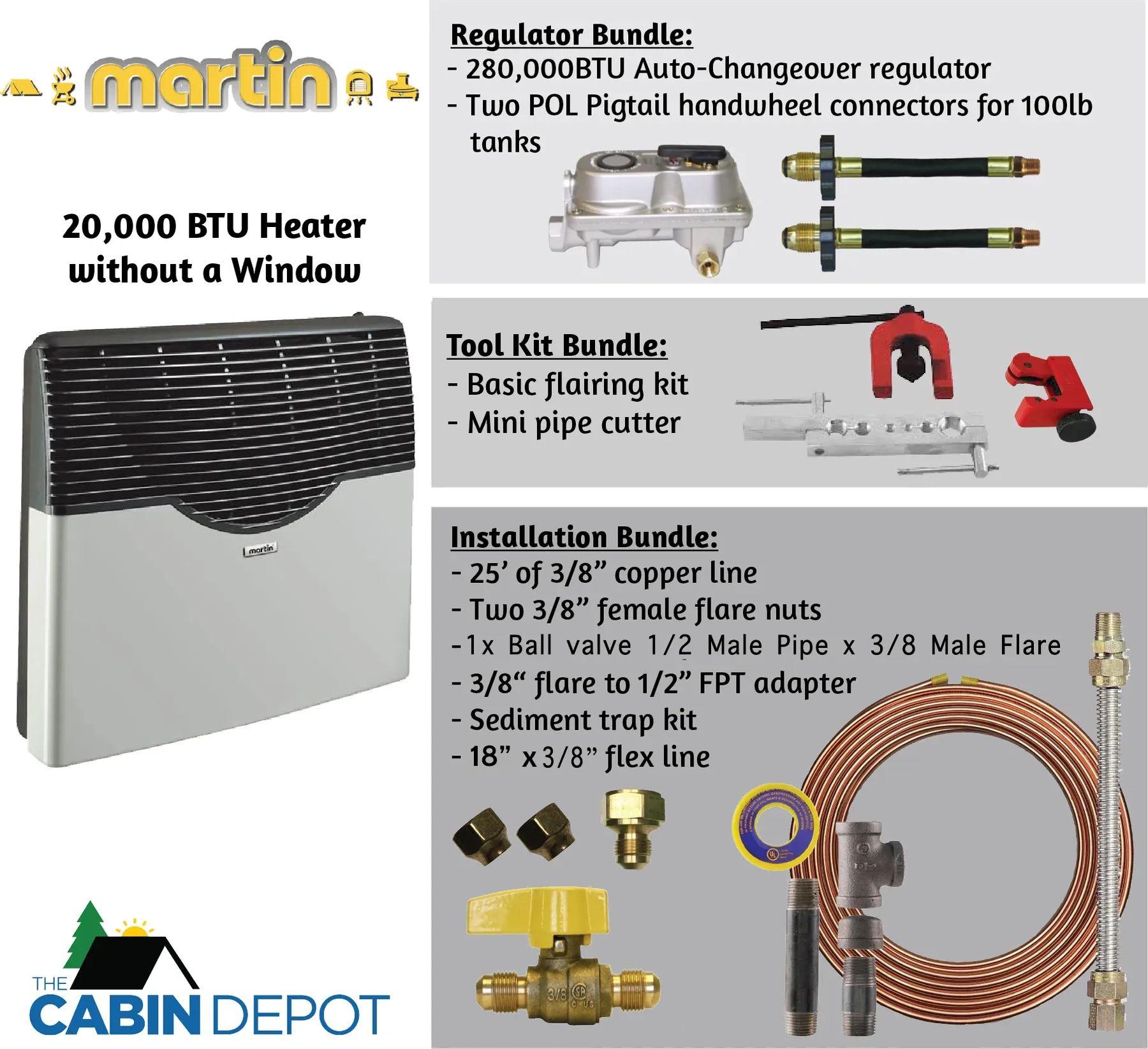 Martin 20000 BTU Propane Direct Vent Heater MDV20P