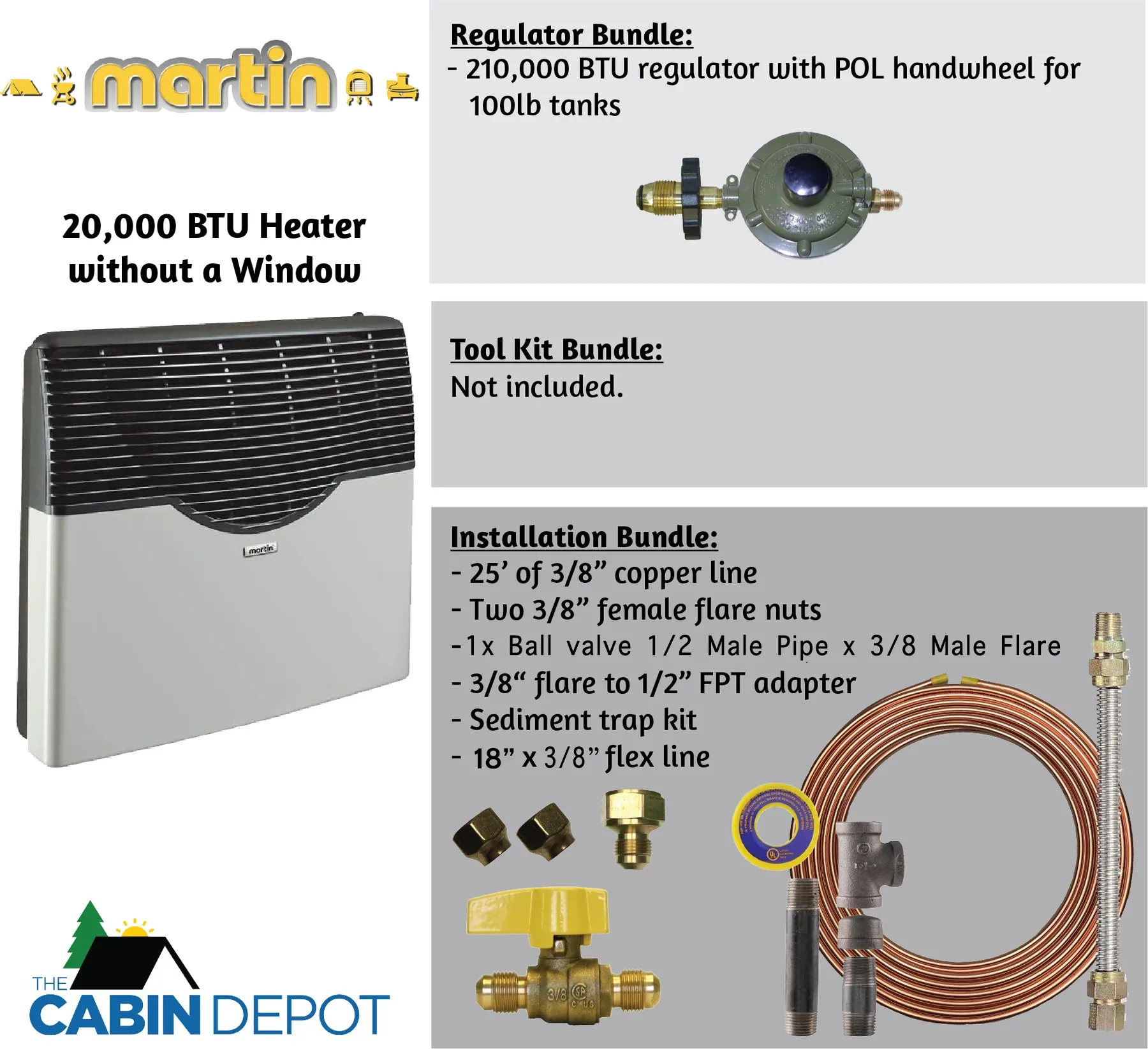 Martin 20000 BTU Propane Direct Vent Heater MDV20P