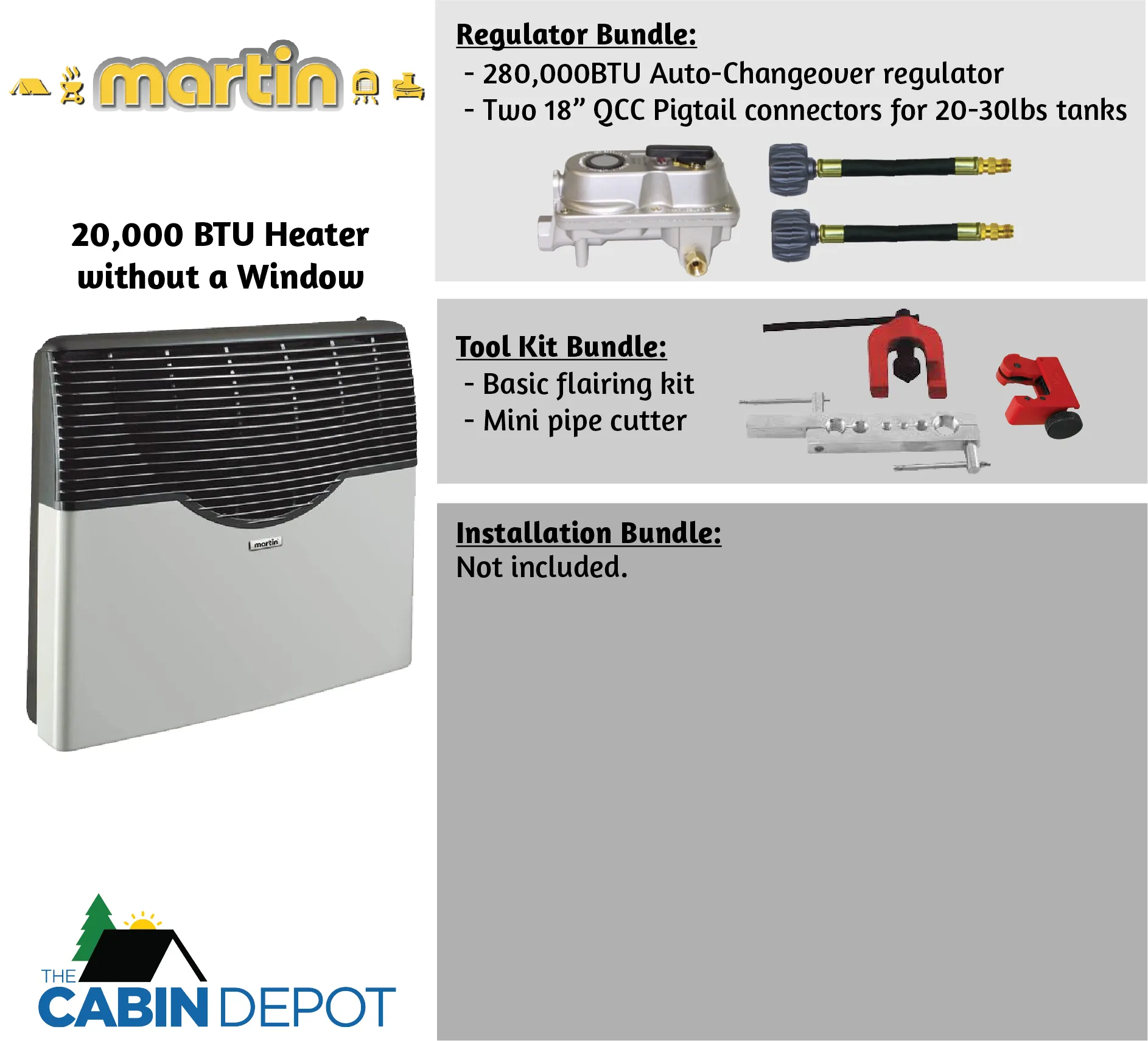 Martin 20000 BTU Propane Direct Vent Heater MDV20P