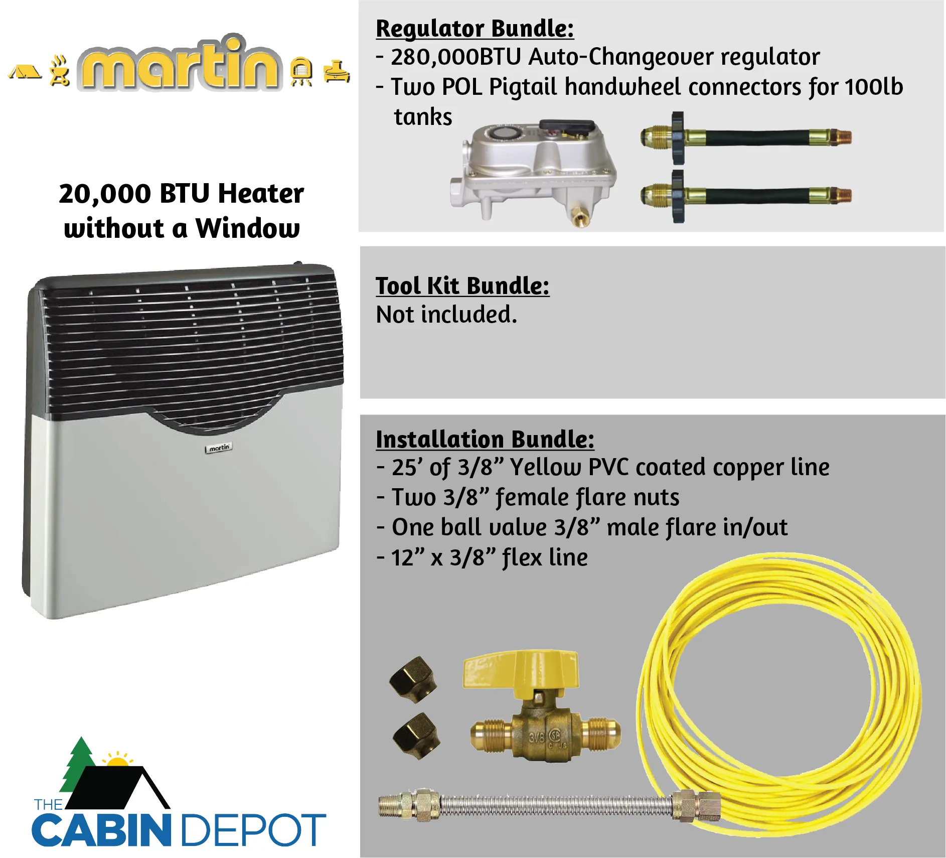 Martin 20000 BTU Propane Direct Vent Heater MDV20P