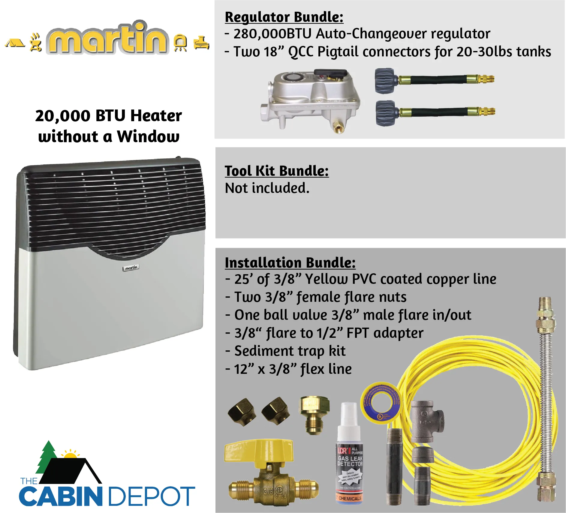 Martin 20000 BTU Propane Direct Vent Heater MDV20P