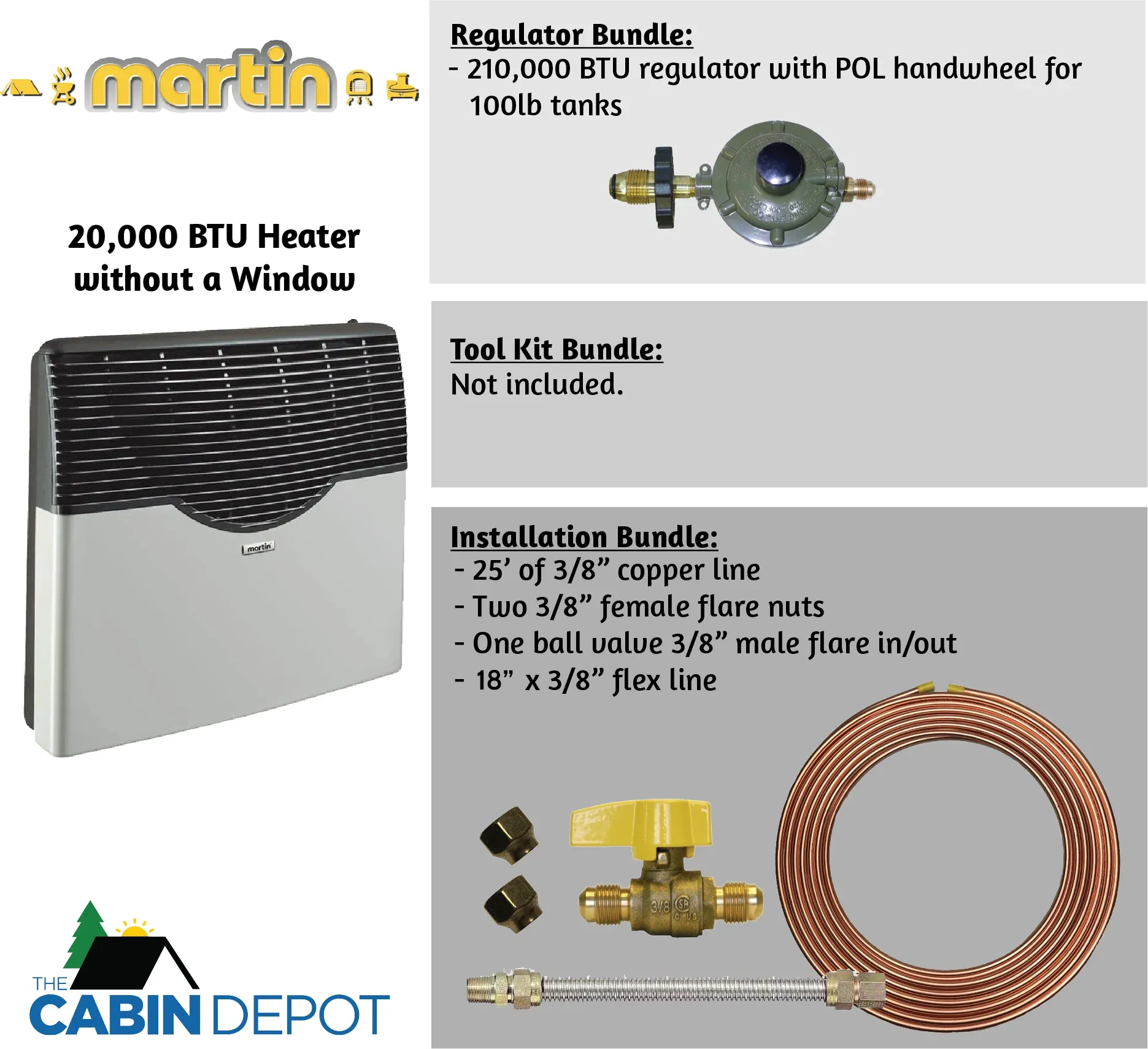 Martin 20000 BTU Propane Direct Vent Heater MDV20P